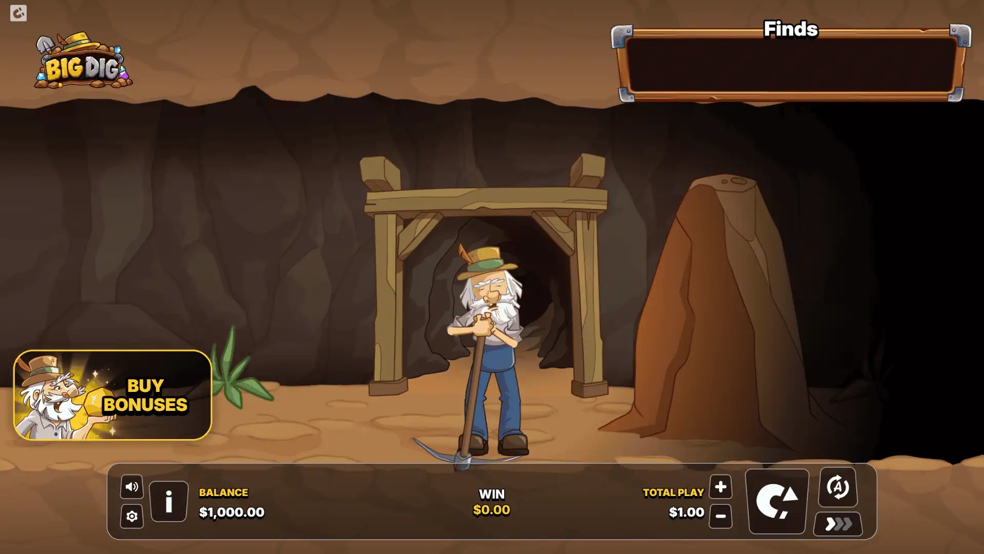 Big Dig slot gameplay mine board
