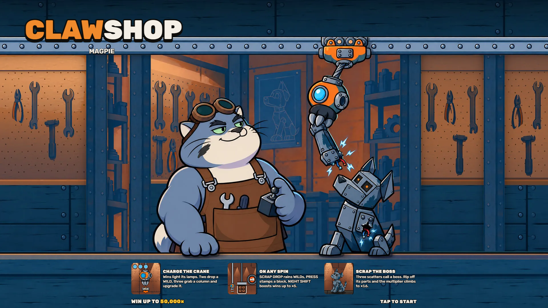 Clawshop slot intro screen