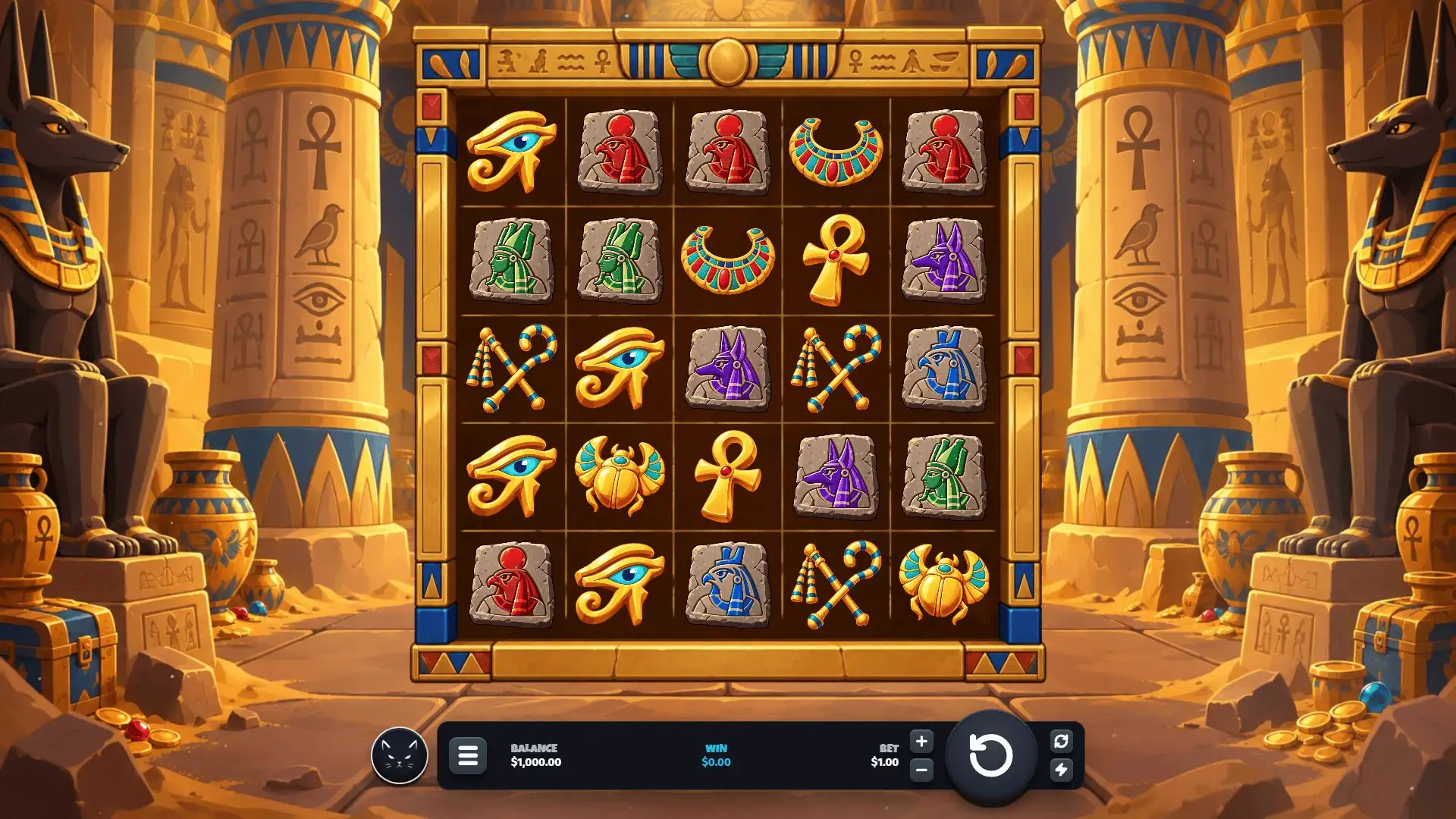 Anubis slot gameplay reels