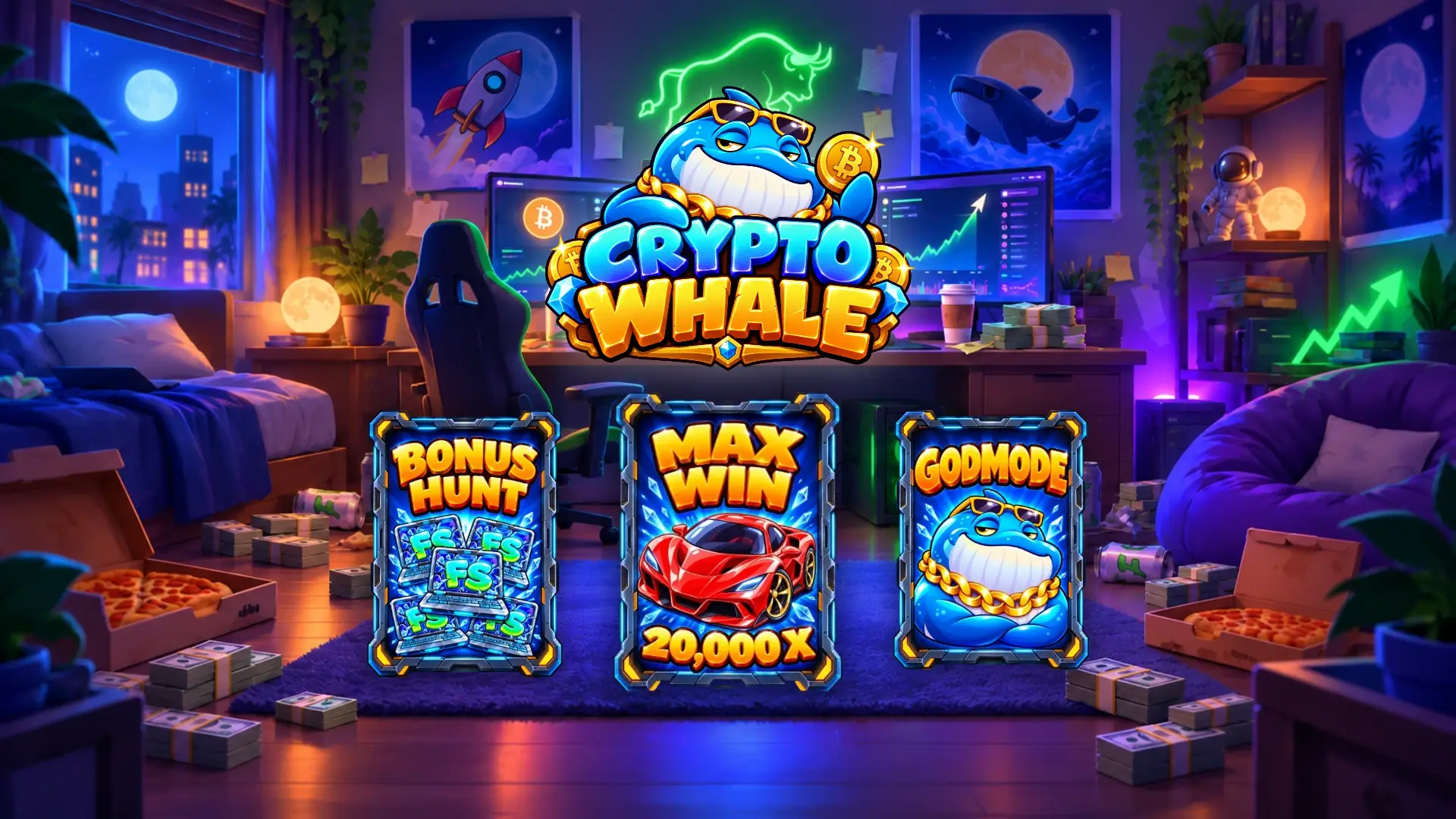 Crypto Whale slot intro screen