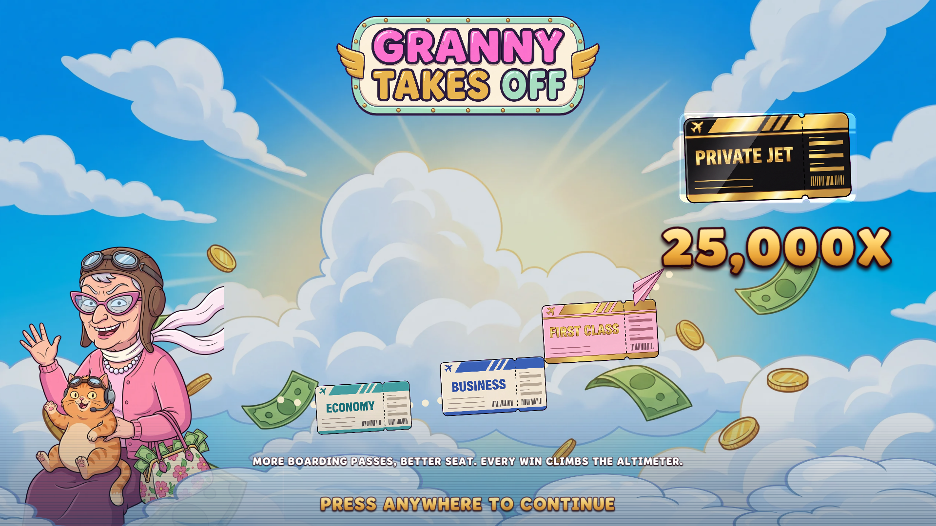 Granny Takes Off slot intro screen