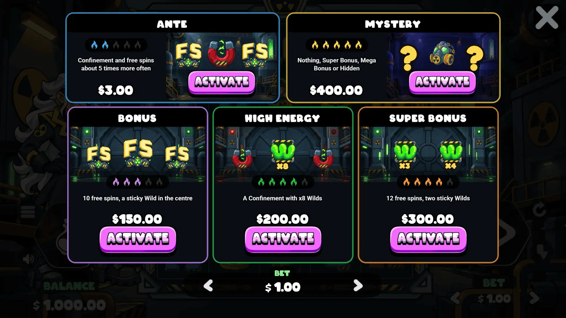 Nuclear Granny bonus buy menu