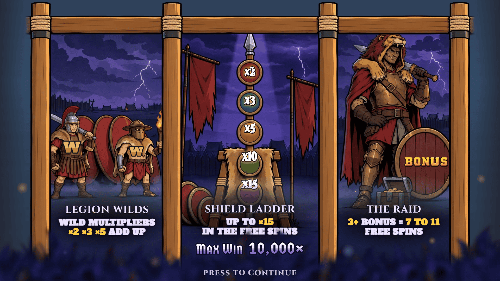 Lionhide Legion slot intro screen