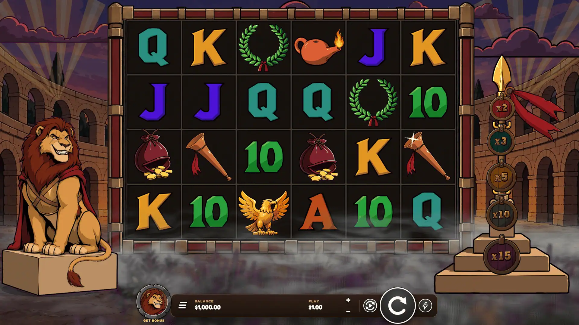 Lionhide Legion slot gameplay reels