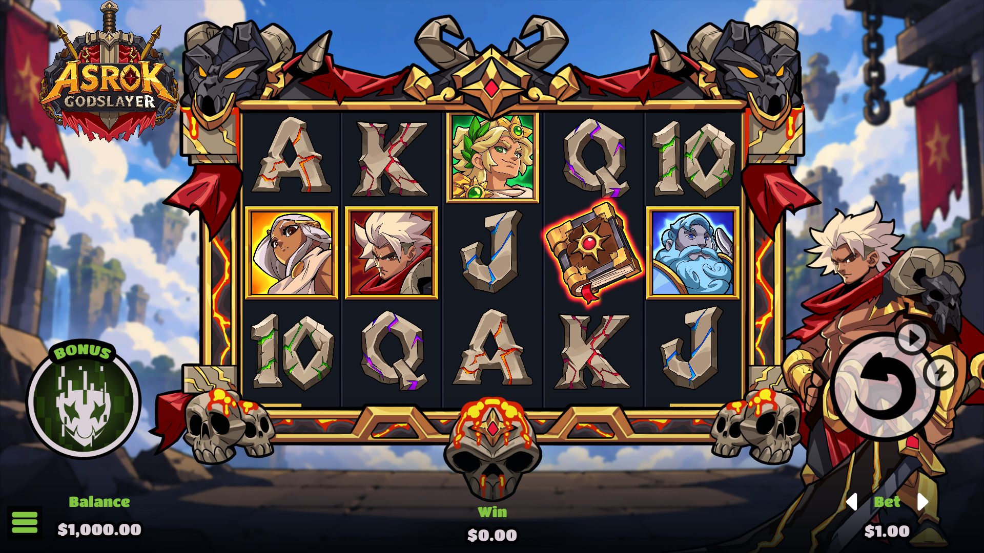 Asrok slot gameplay reels