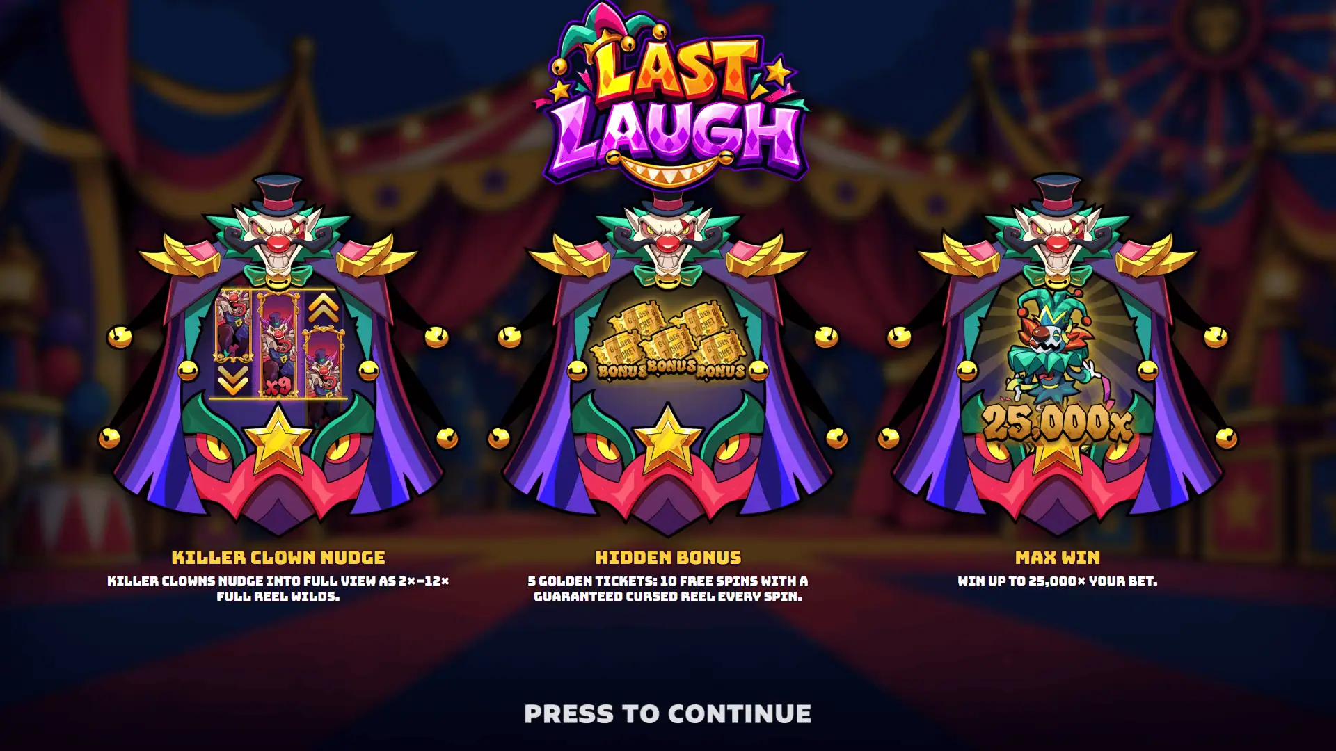 Last Laugh slot intro screen