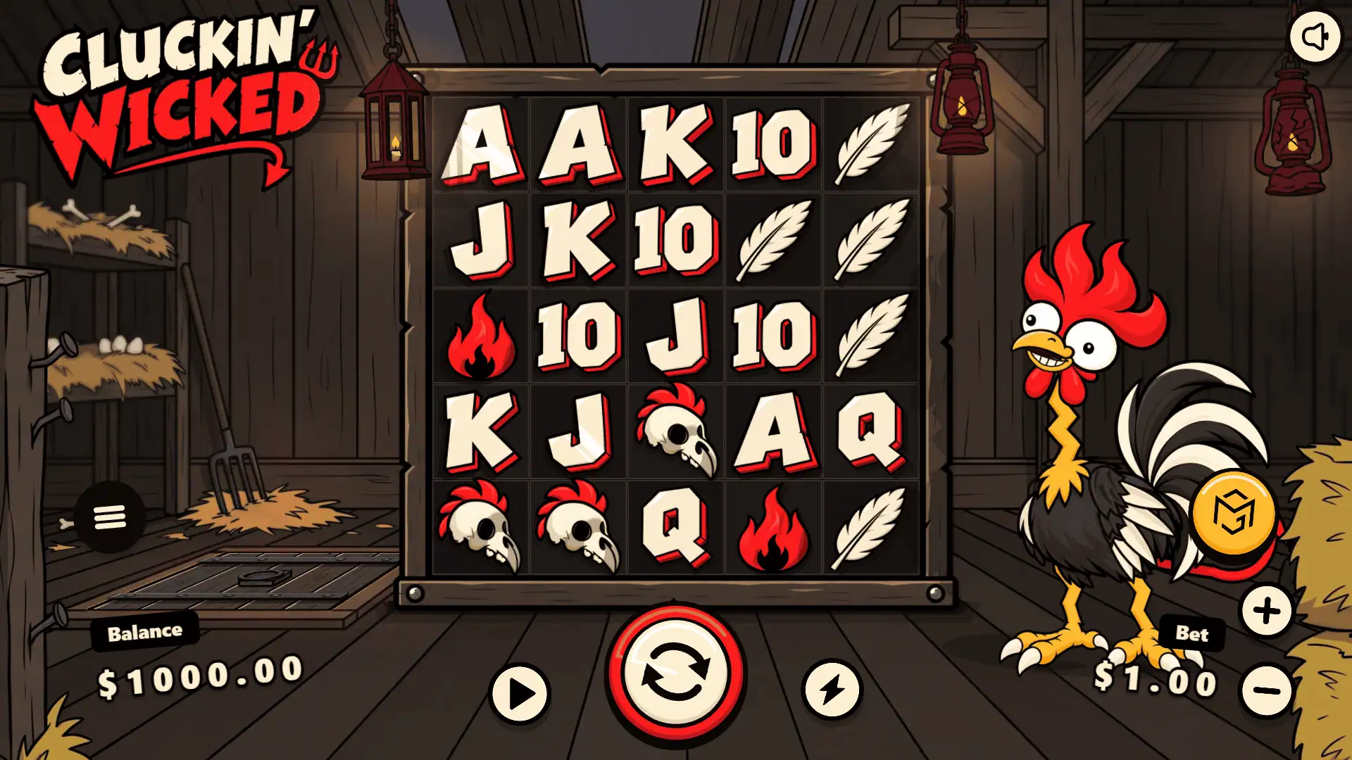 Cluckin Wicked slot gameplay reels