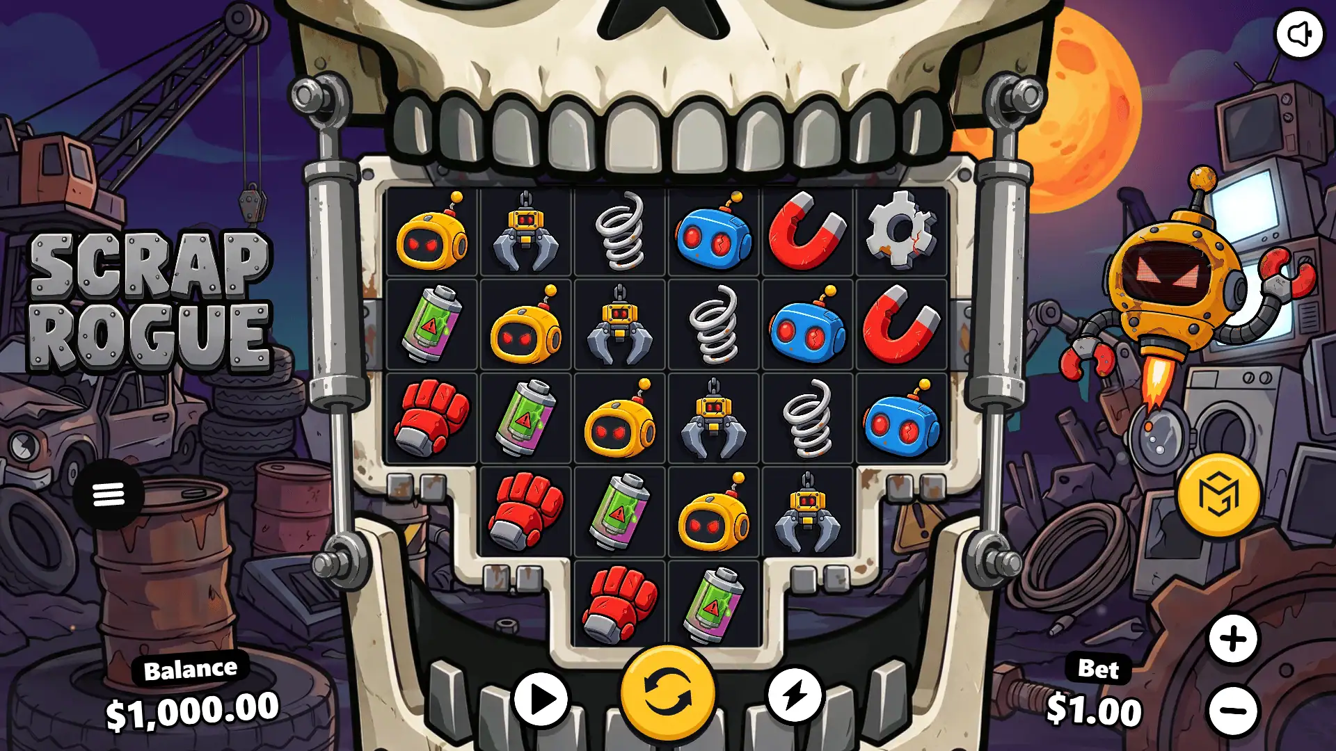 Scrap Rogue slot gameplay reels