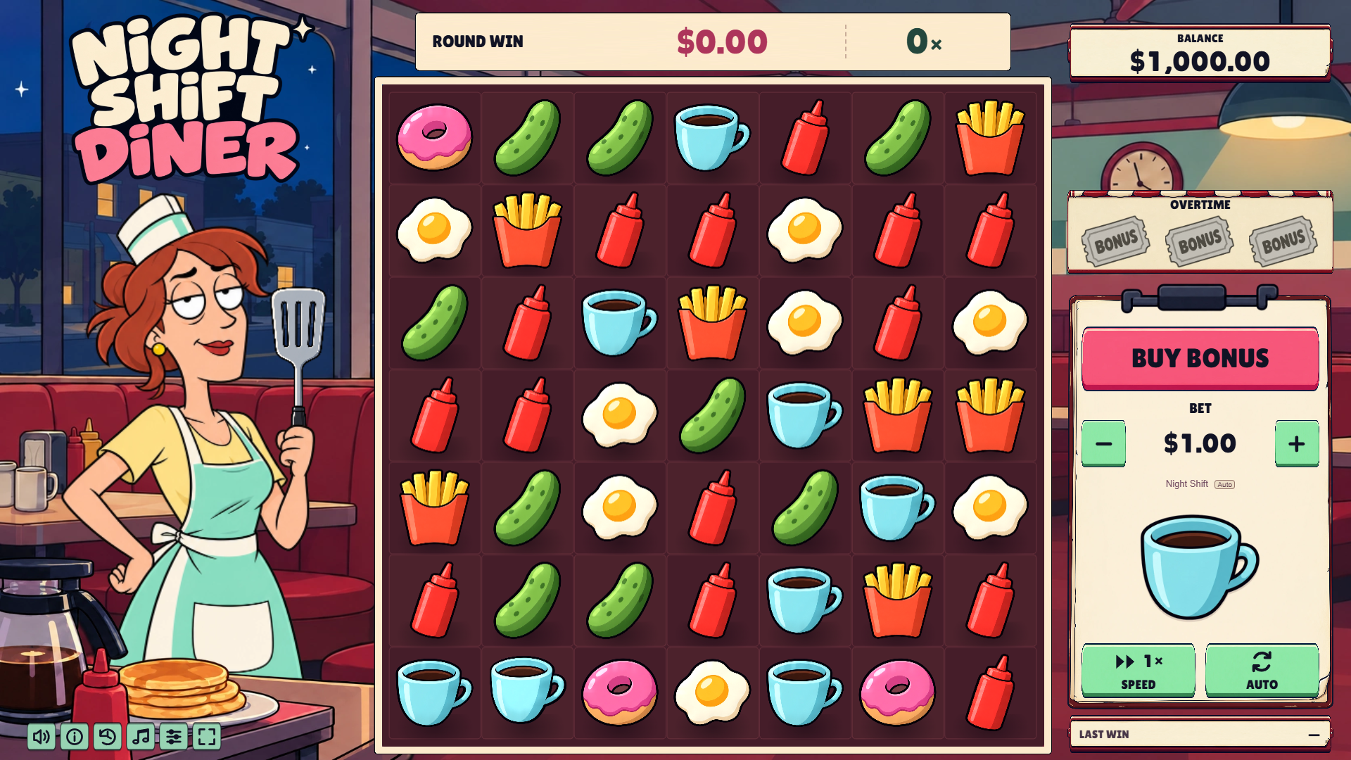 Night Shift Diner swipe board gameplay