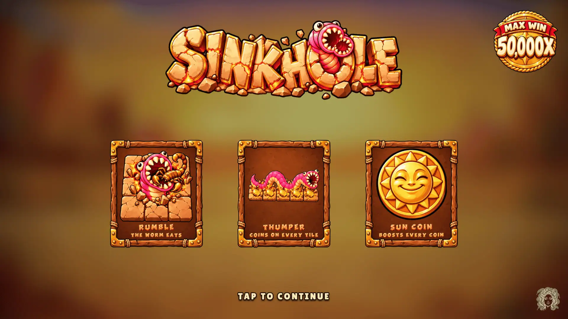 Sinkhole slot intro screen