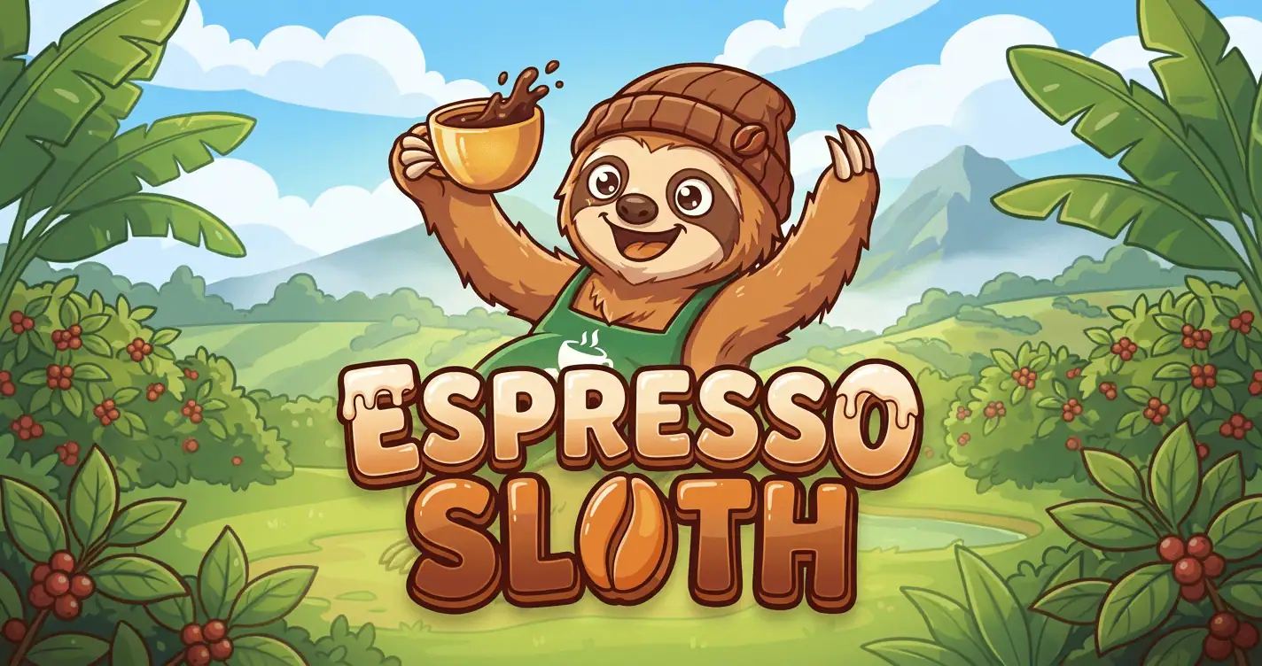 Espresso Sloth Slot Demo by Mellow Mango Games slot cover image