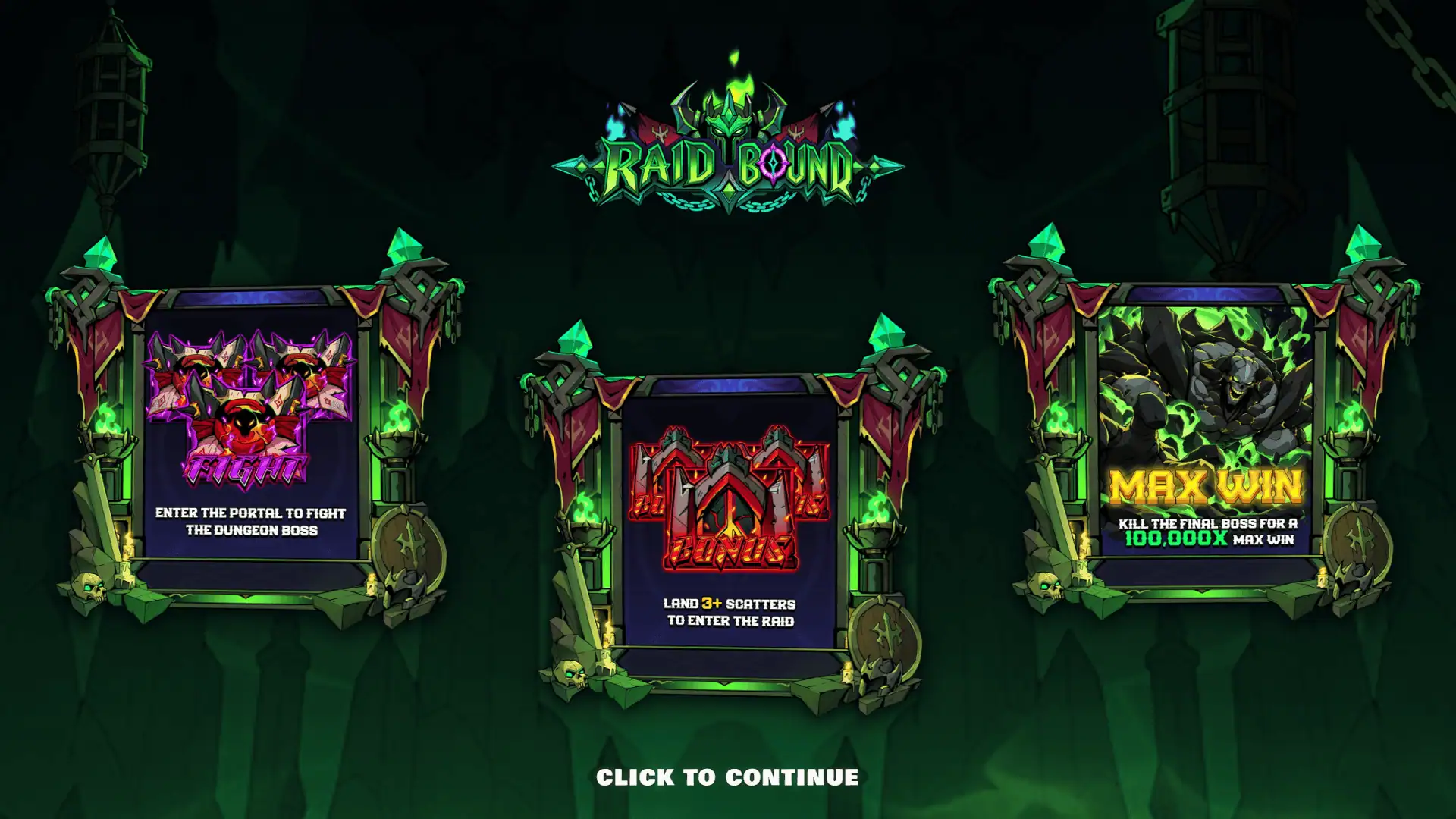 Raid Bound slot intro screen