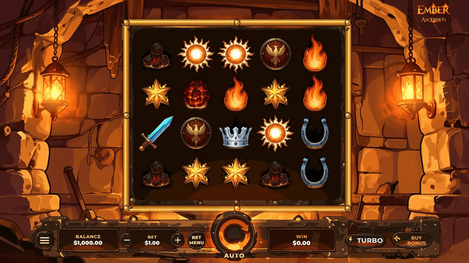 Ember Ascension slot gameplay reels