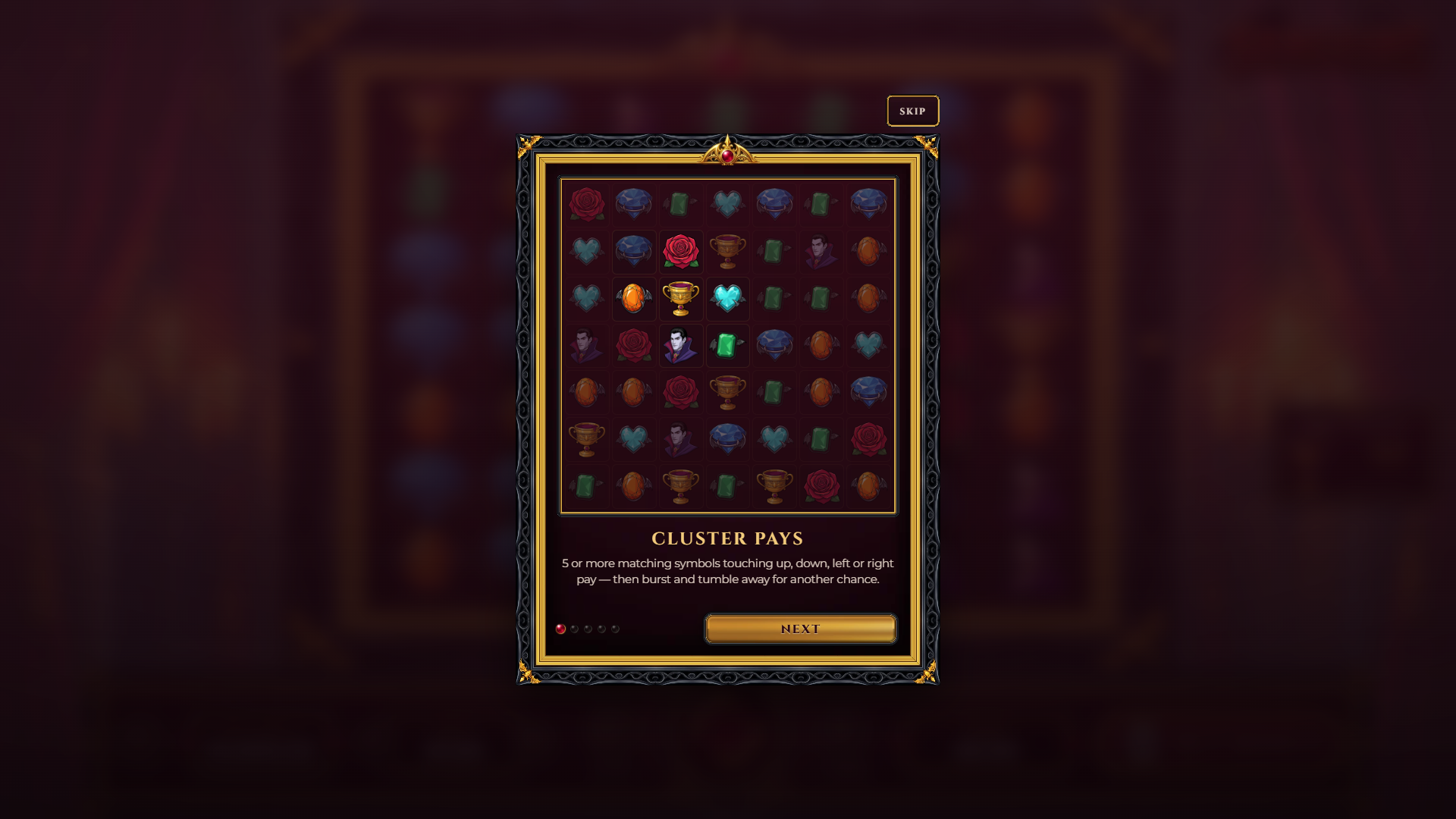 Sanguine slot intro screen