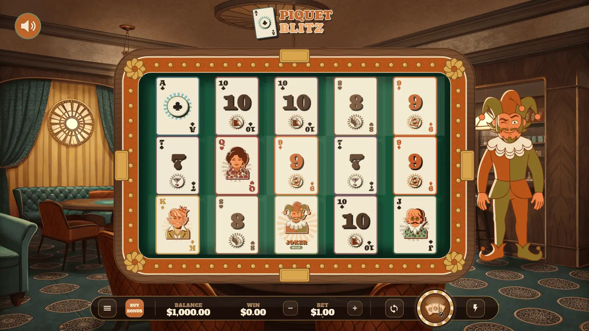 Piquet Blitz slot gameplay reels
