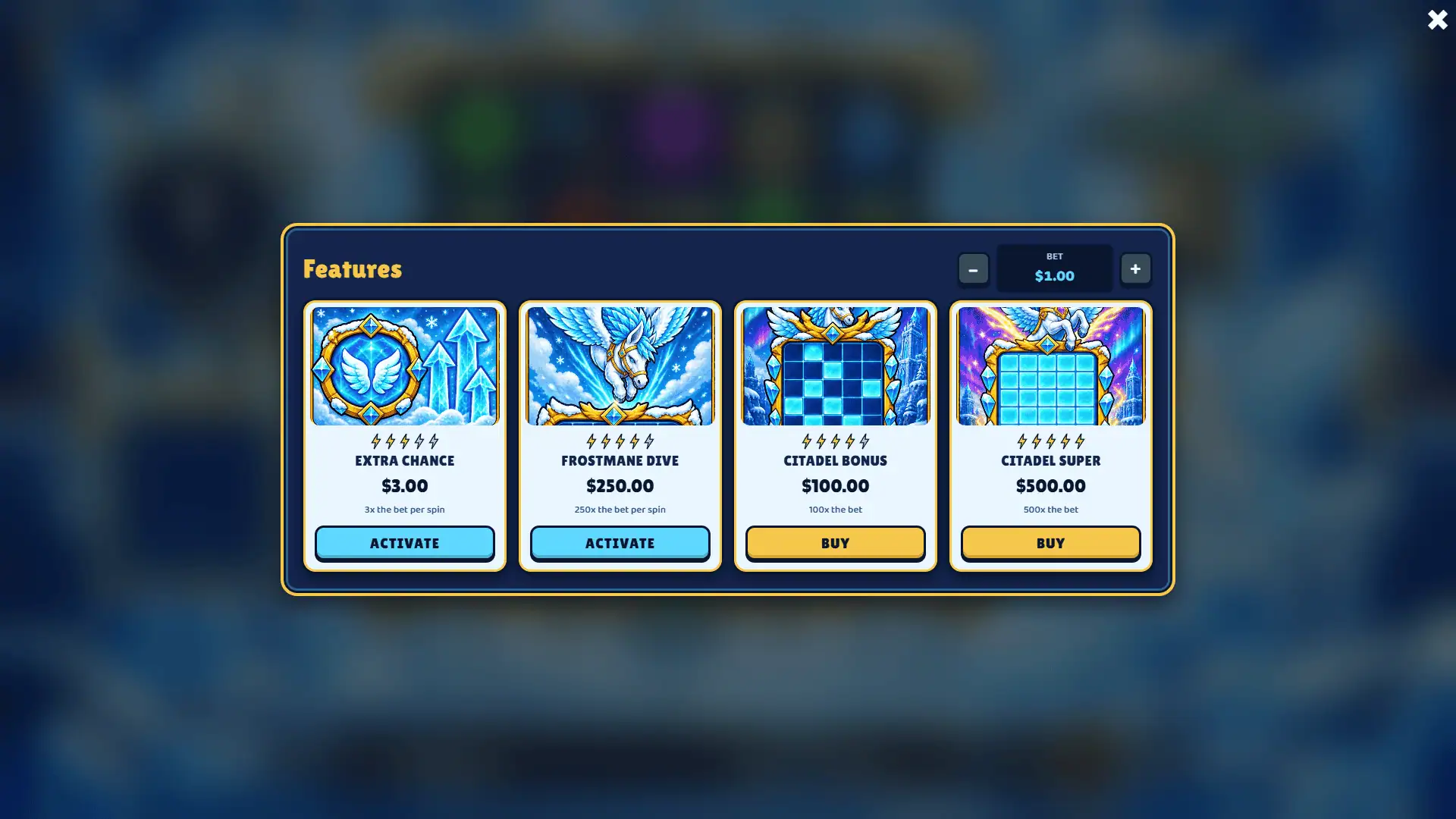 Frostmane Citadel bonus buy menu