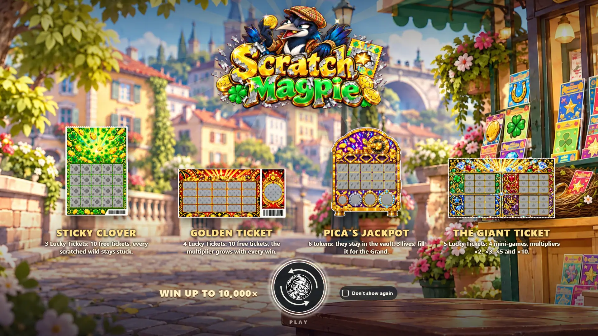 Scratch Magpie slot intro screen