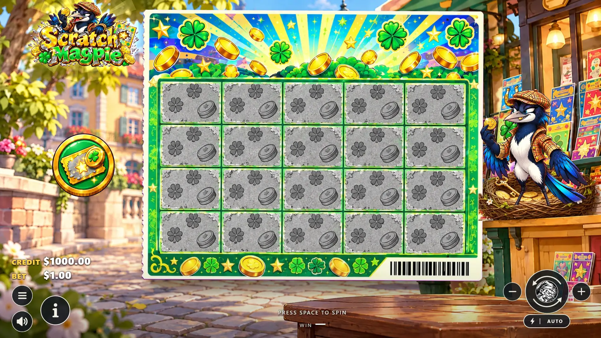 Scratch Magpie slot gameplay reels