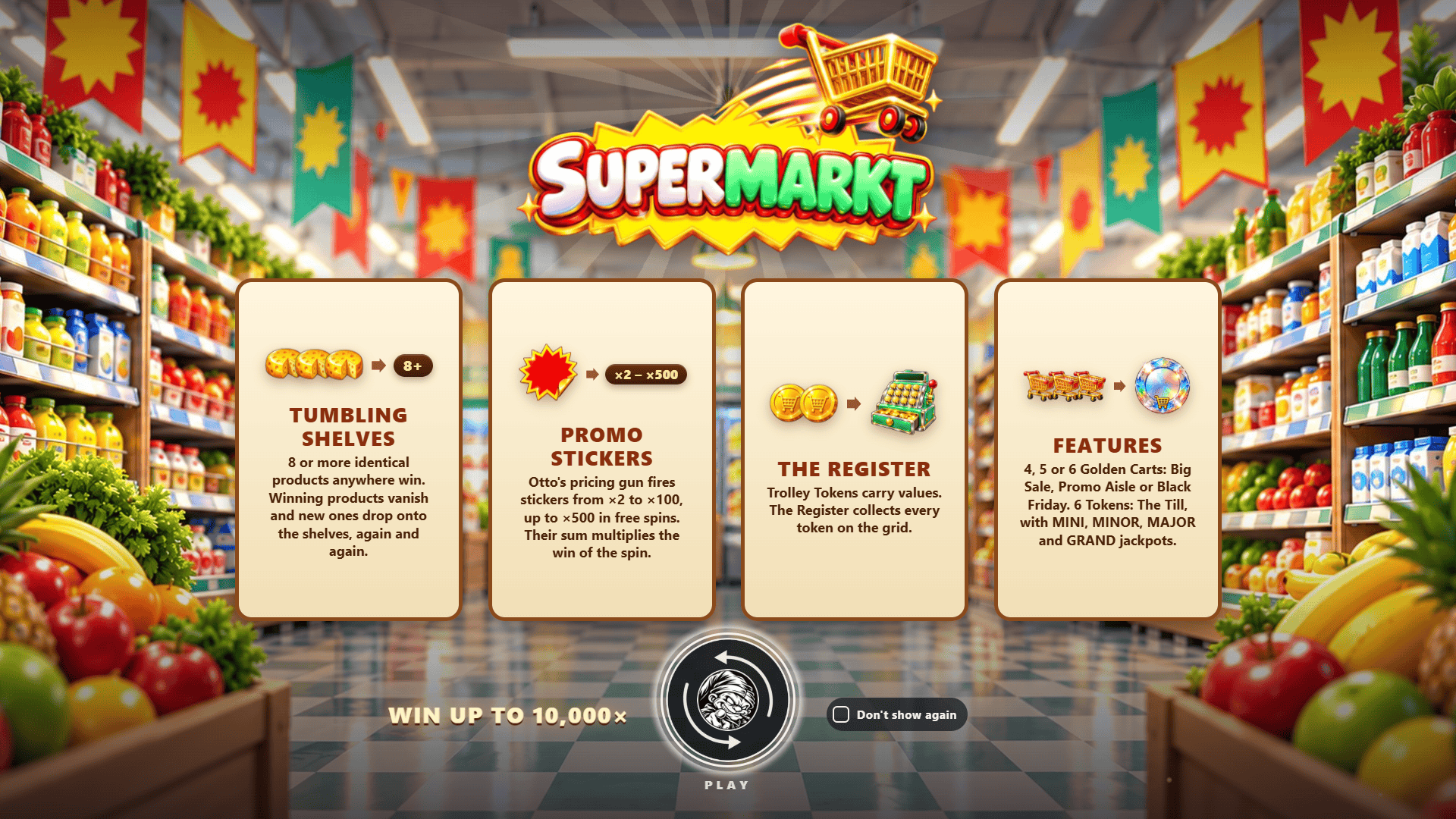Super Market slot intro screen