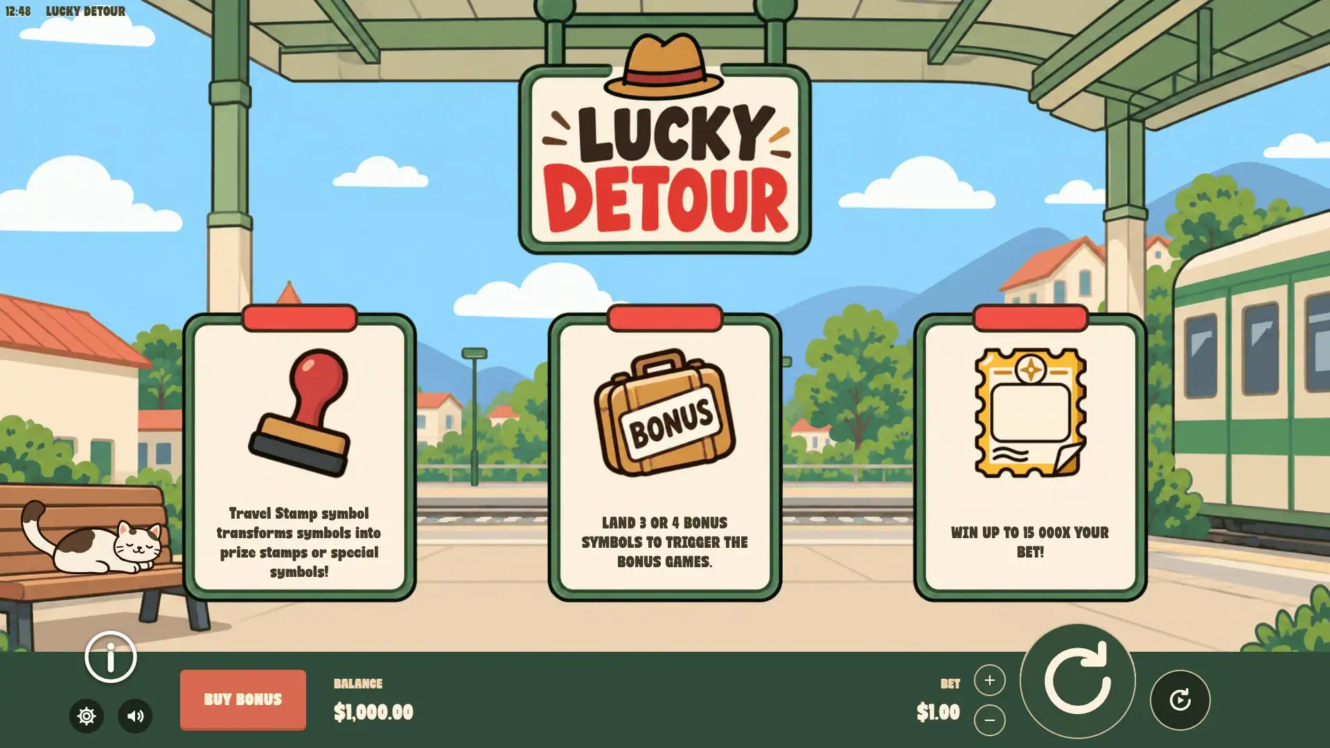 Lucky Detour slot intro screen
