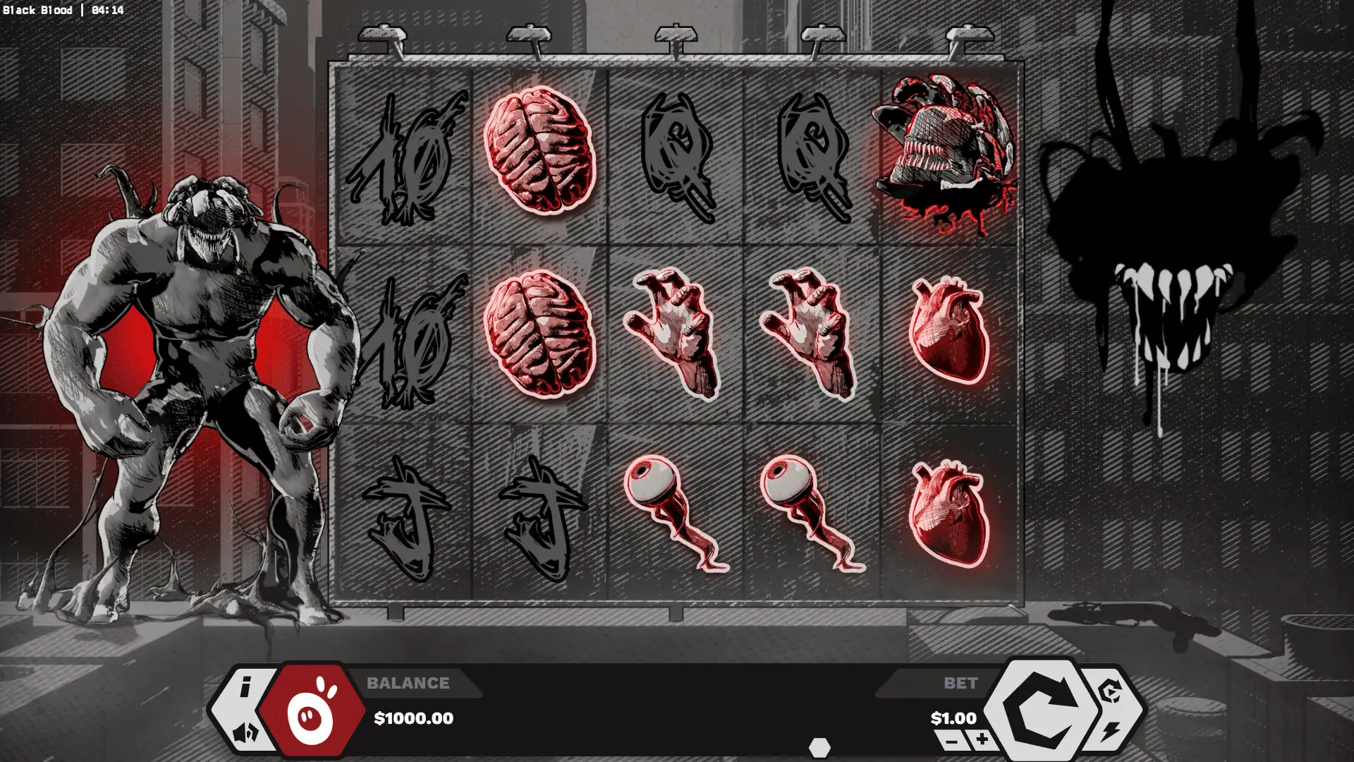 Black Blood slot gameplay reels