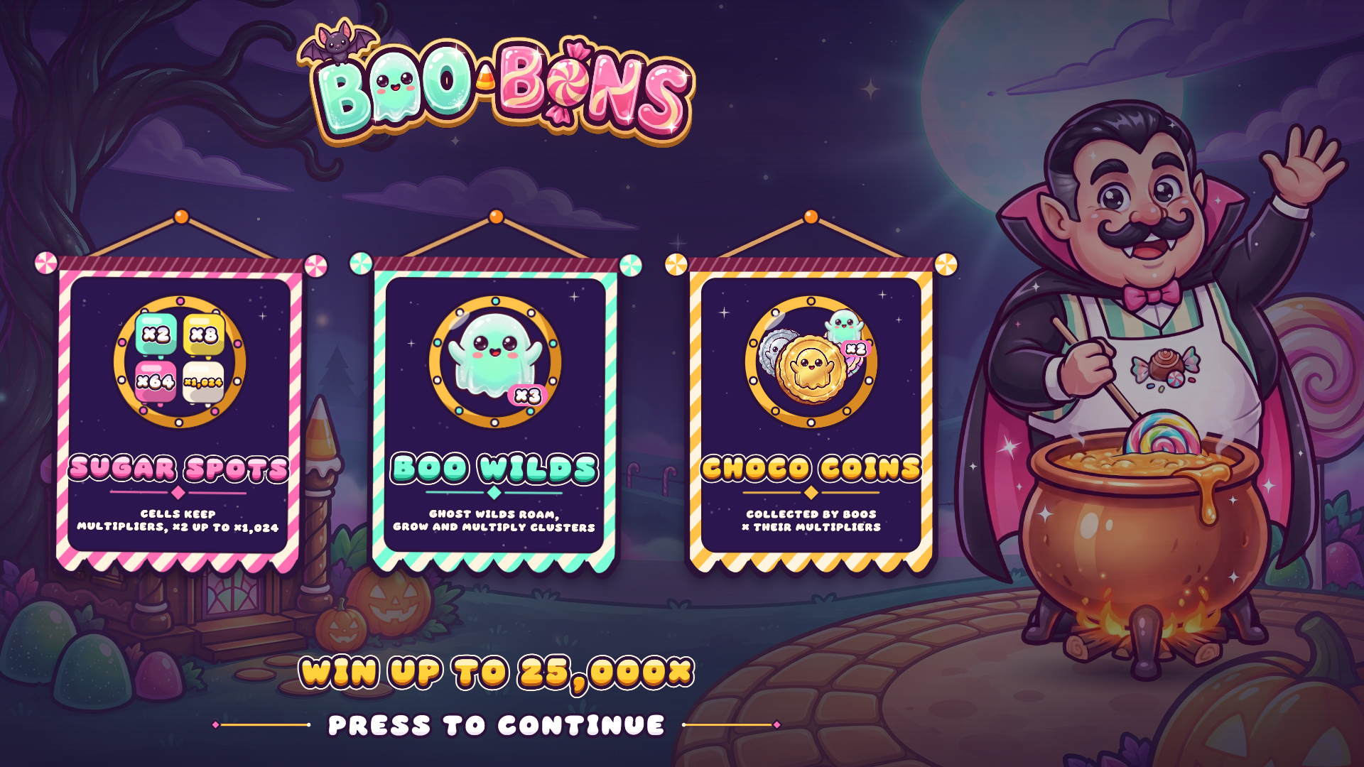 Boo Bons slot intro screen