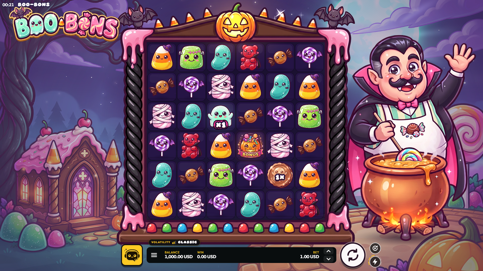 Boo Bons slot gameplay reels