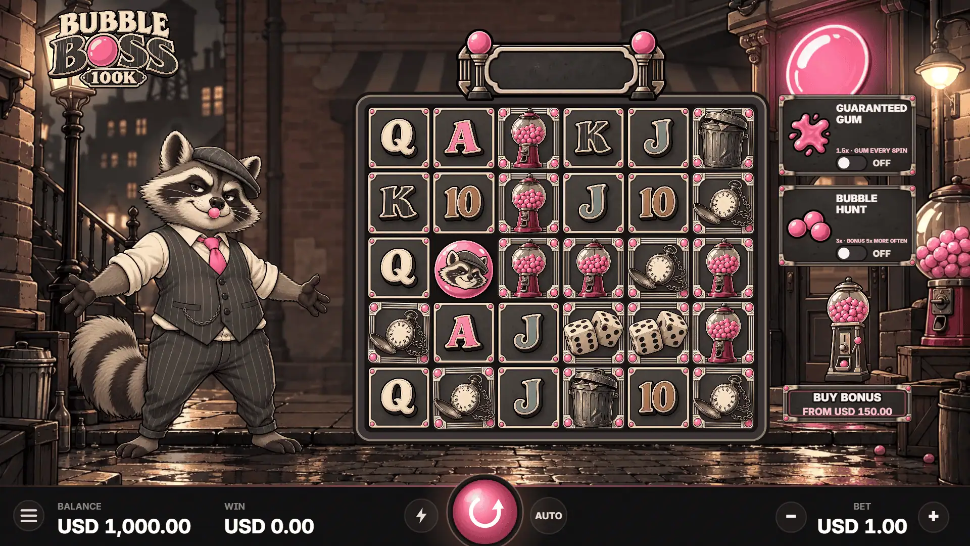 Bubble Boss 100K slot gameplay reels