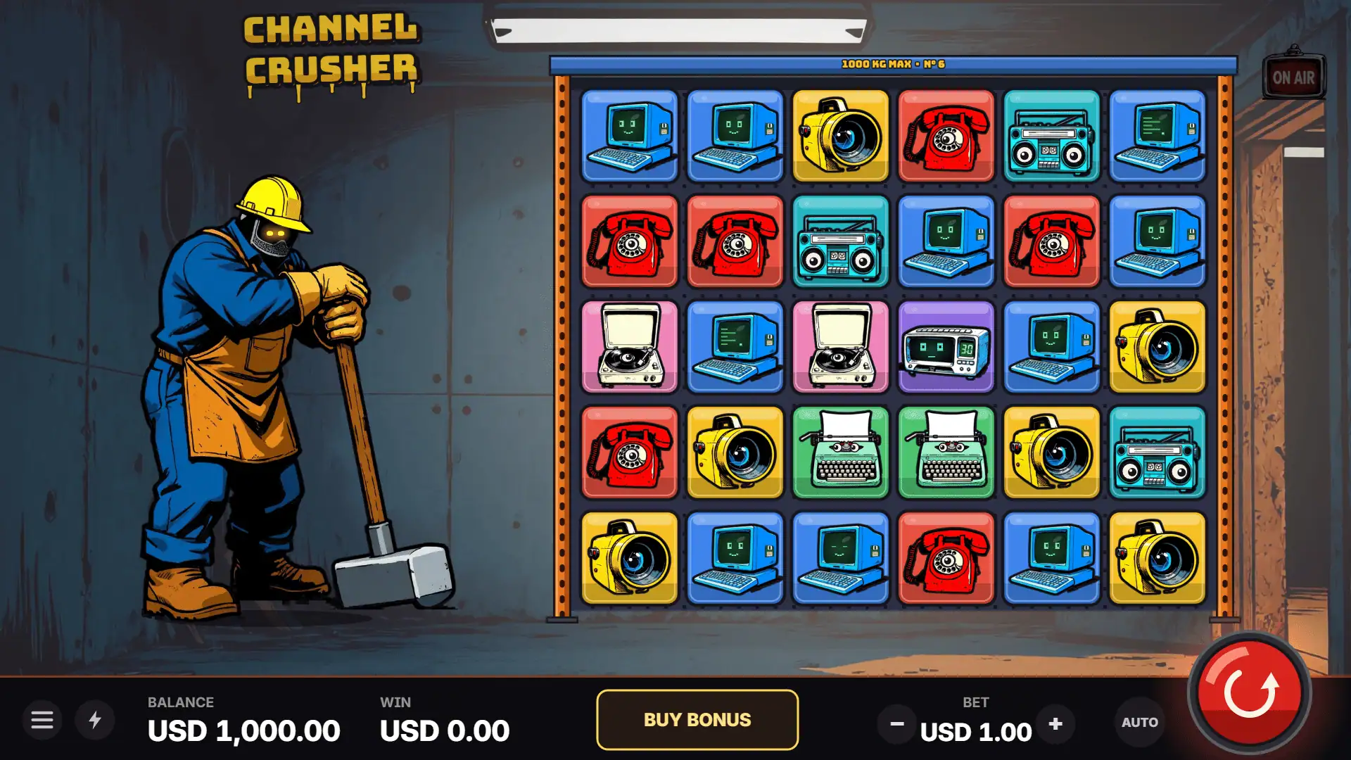 Channel Crusher slot gameplay reels