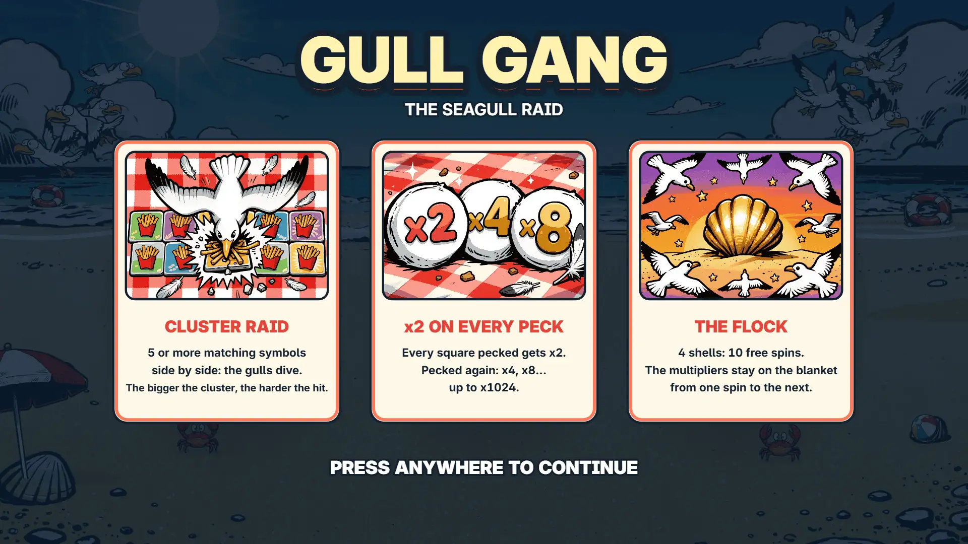 Gull Gang slot intro screen