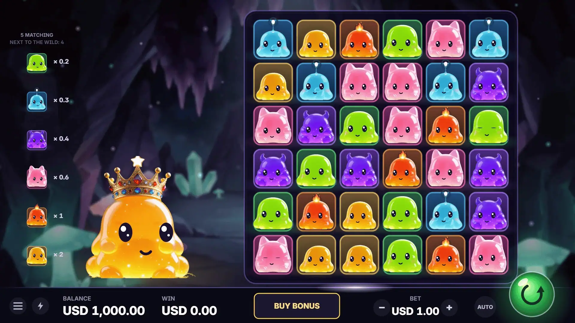 Slime Feast slot gameplay reels