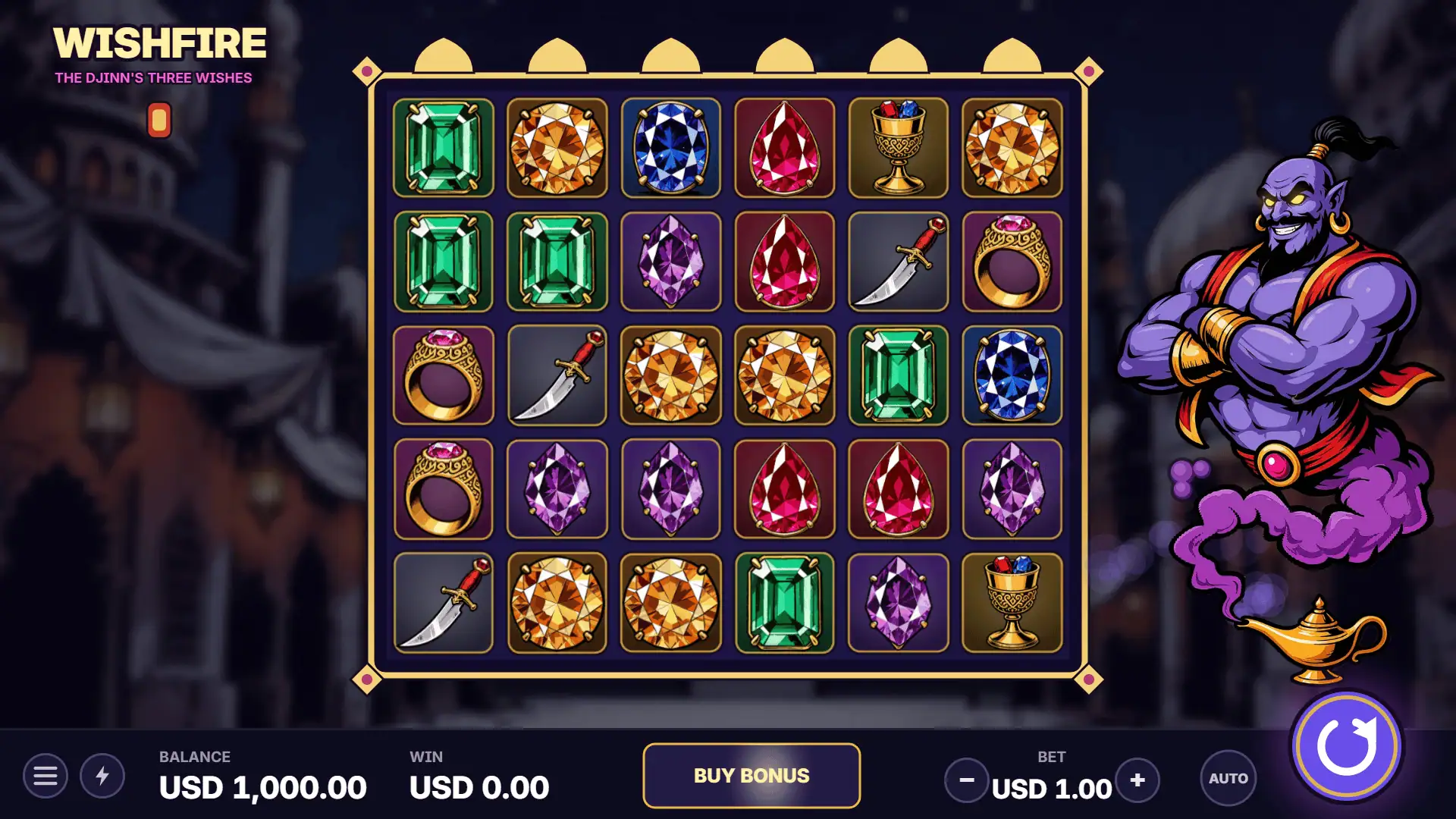 Wishfire slot gameplay reels