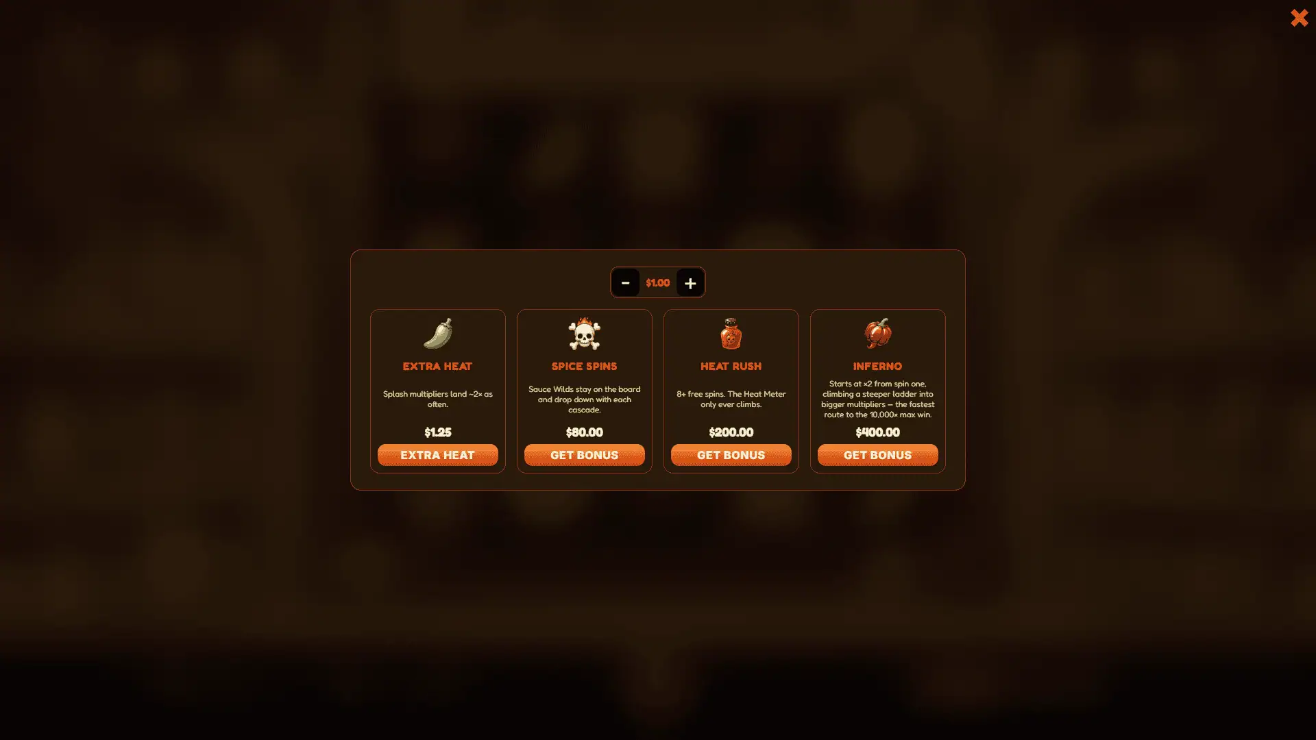 Scoville bonus buy menu