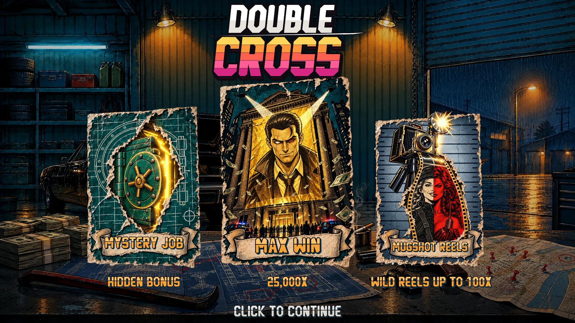 Double Cross slot intro screen