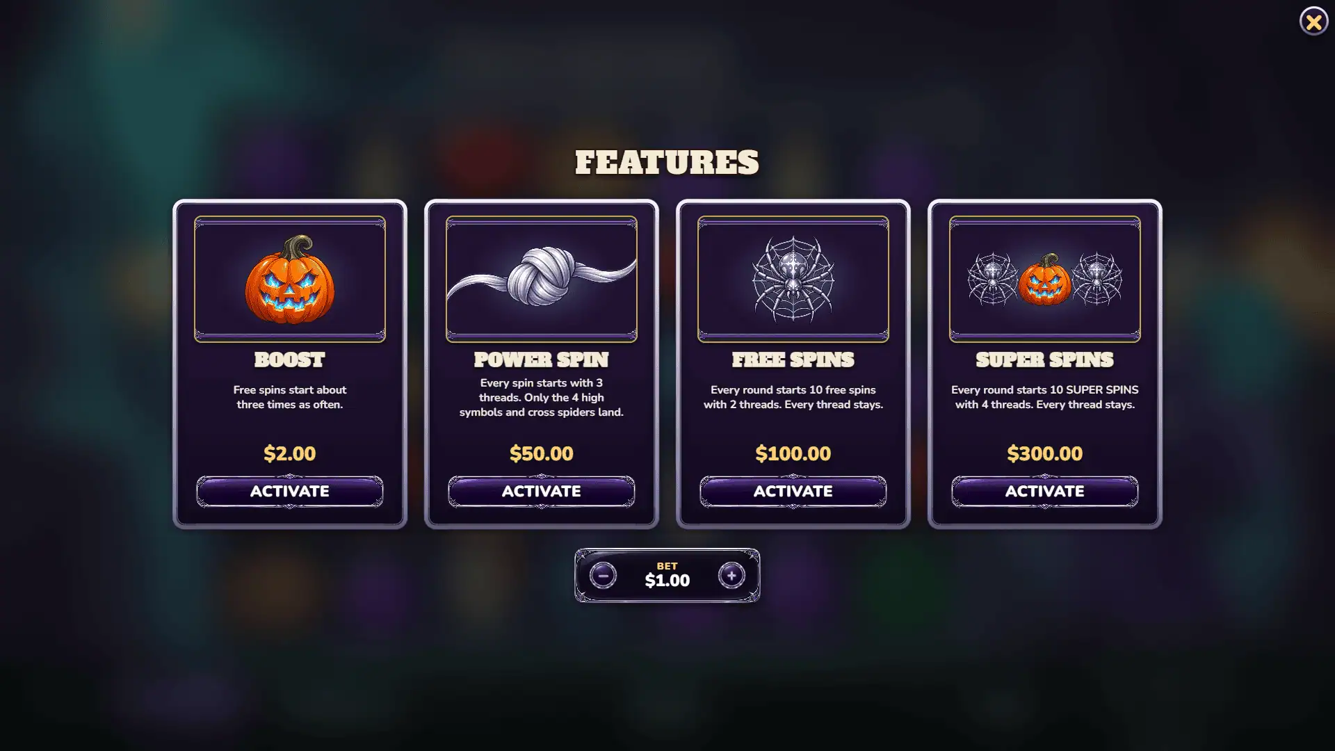 Silkweaver bonus buy menu