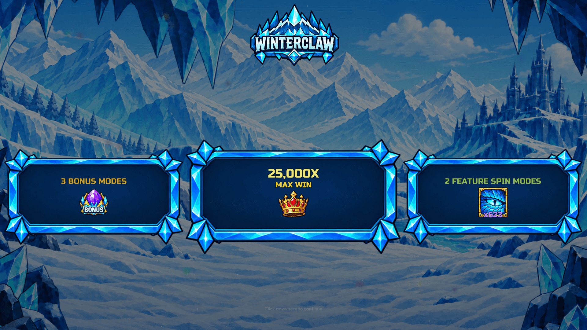 Winterclaw slot intro screen
