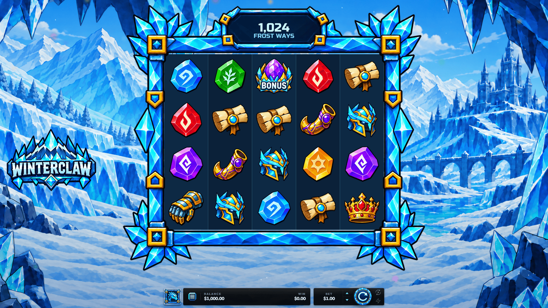 Winterclaw slot gameplay reels
