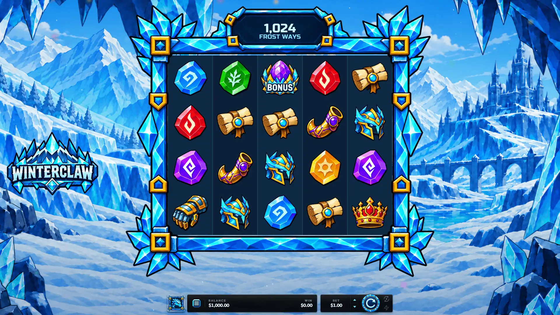 Winterclaw slot gameplay reels