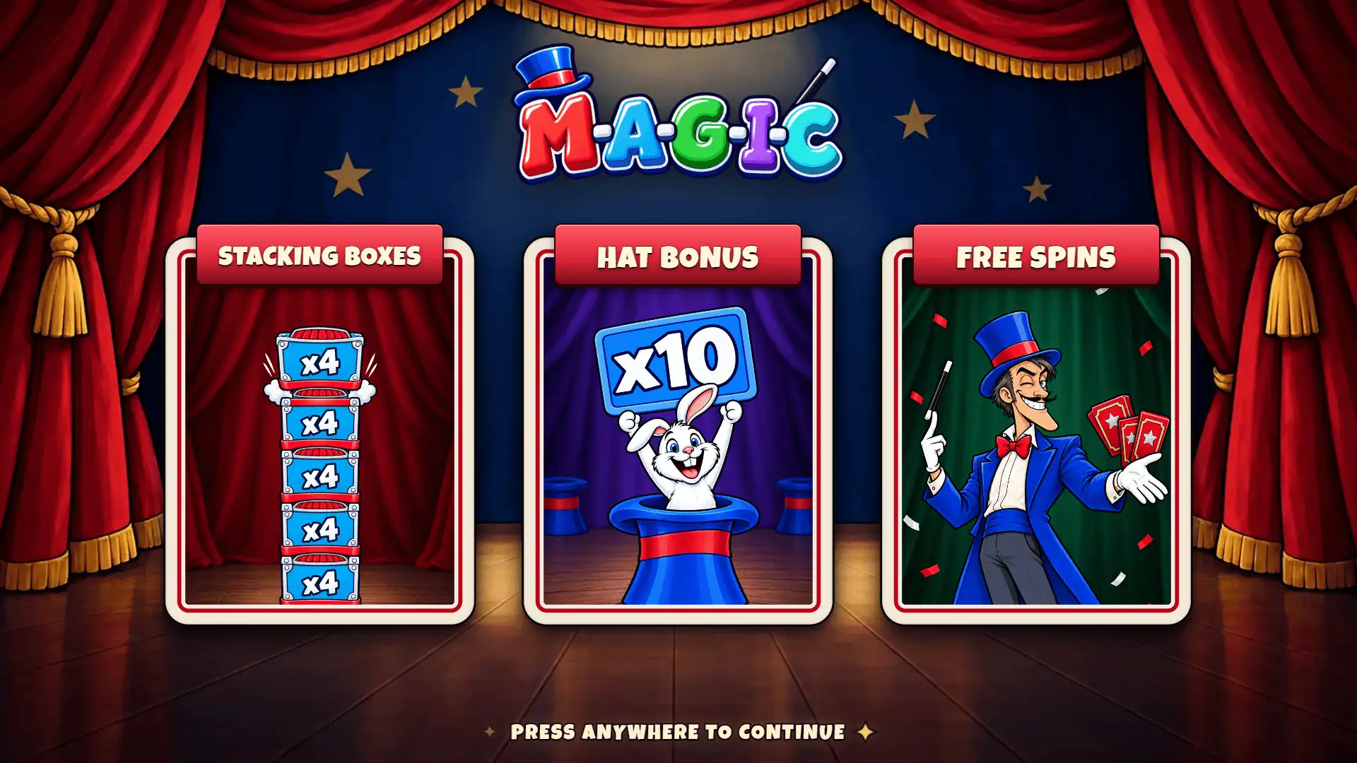M-A-G-I-C slot intro screen
