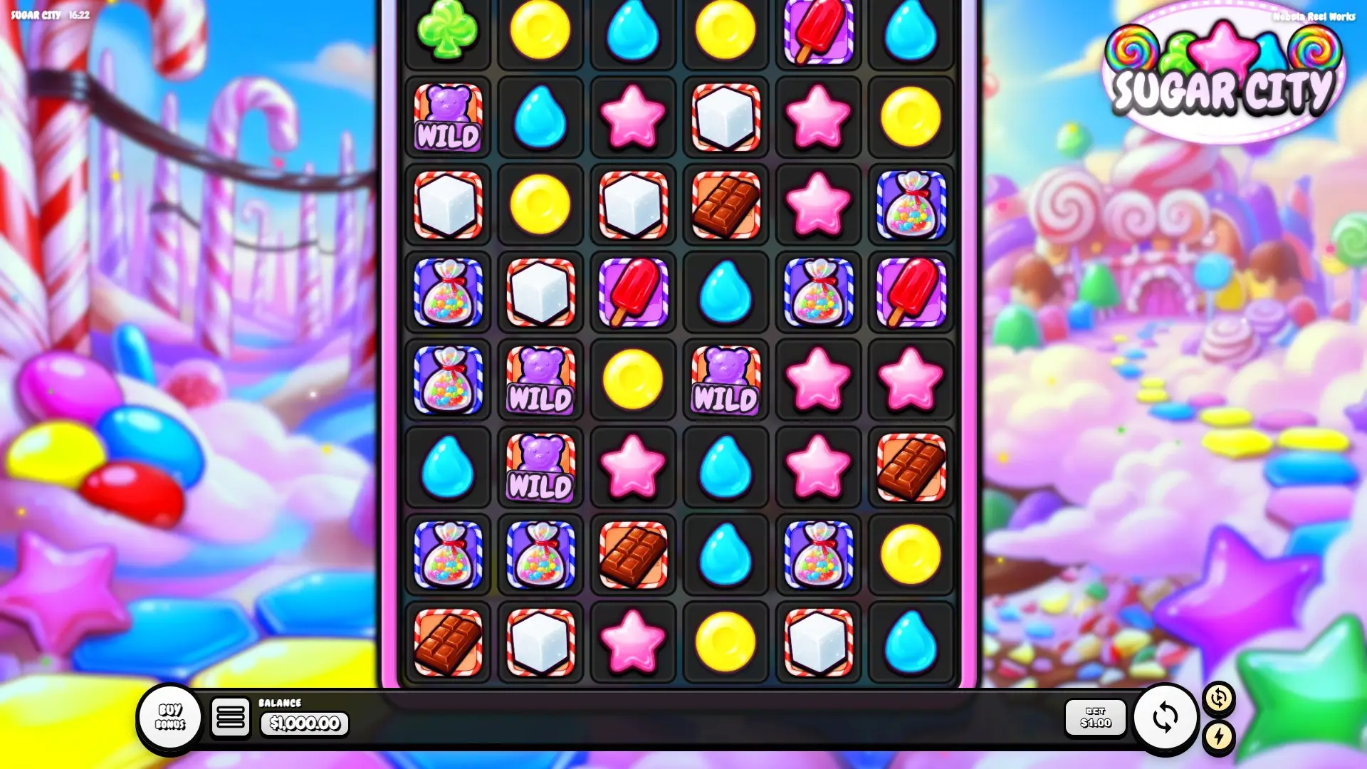 Sugar City slot gameplay reels