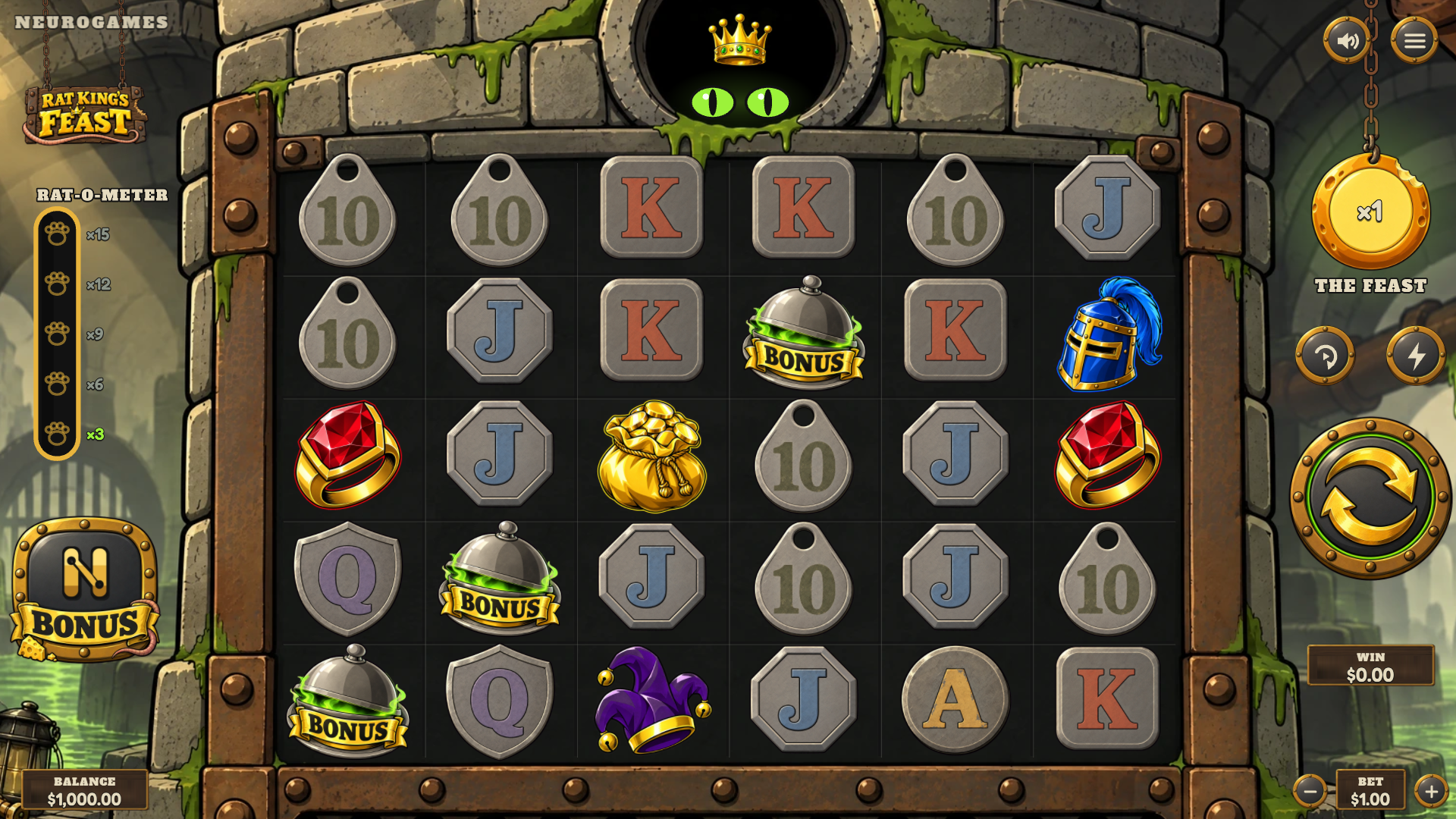 Rat King's Feast slot gameplay reels
