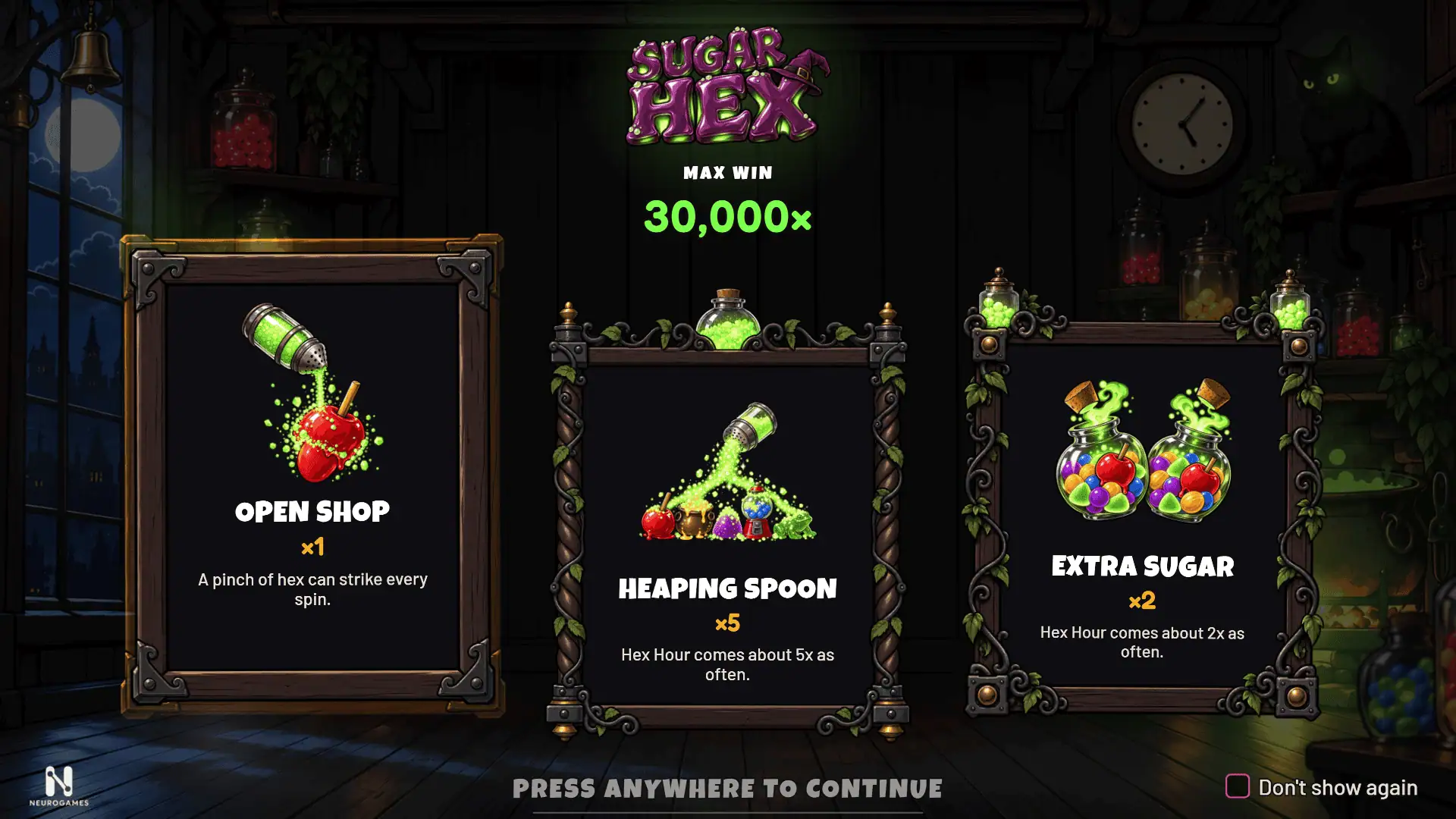 Sugar Hex slot intro screen