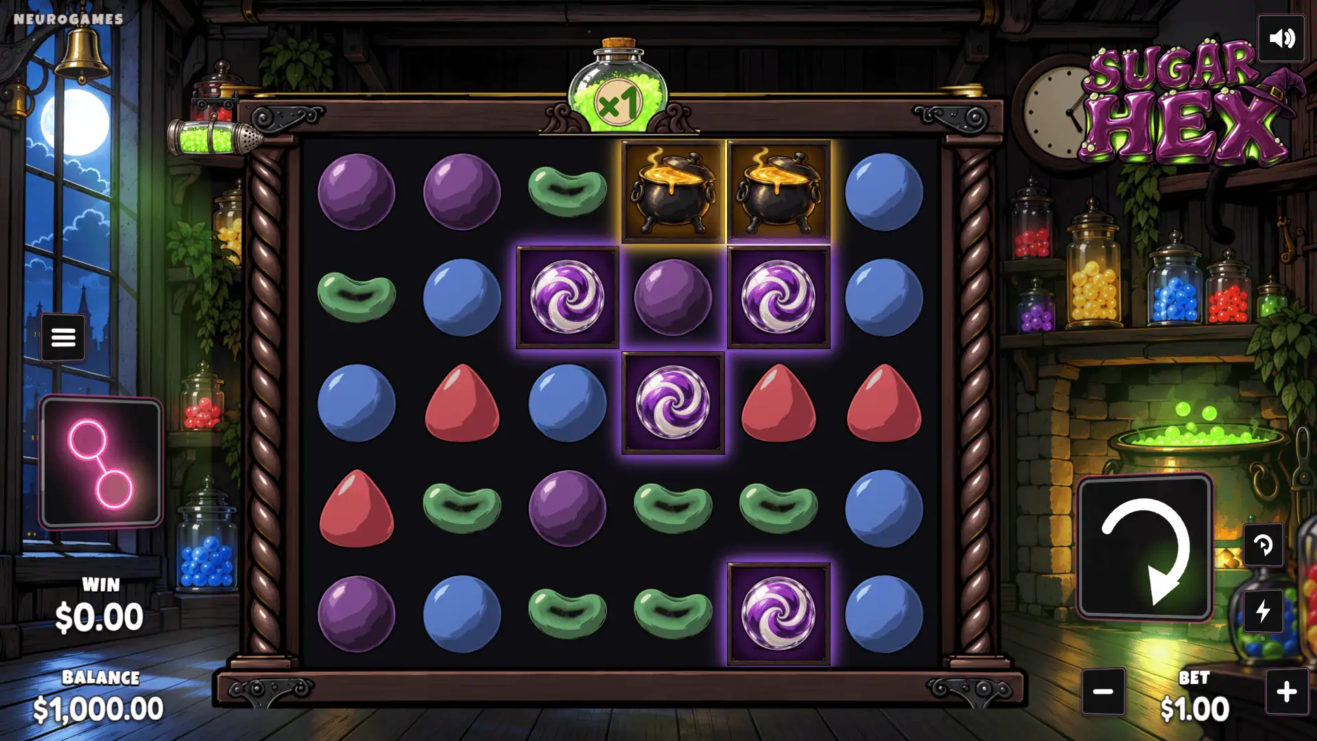 Sugar Hex slot gameplay reels