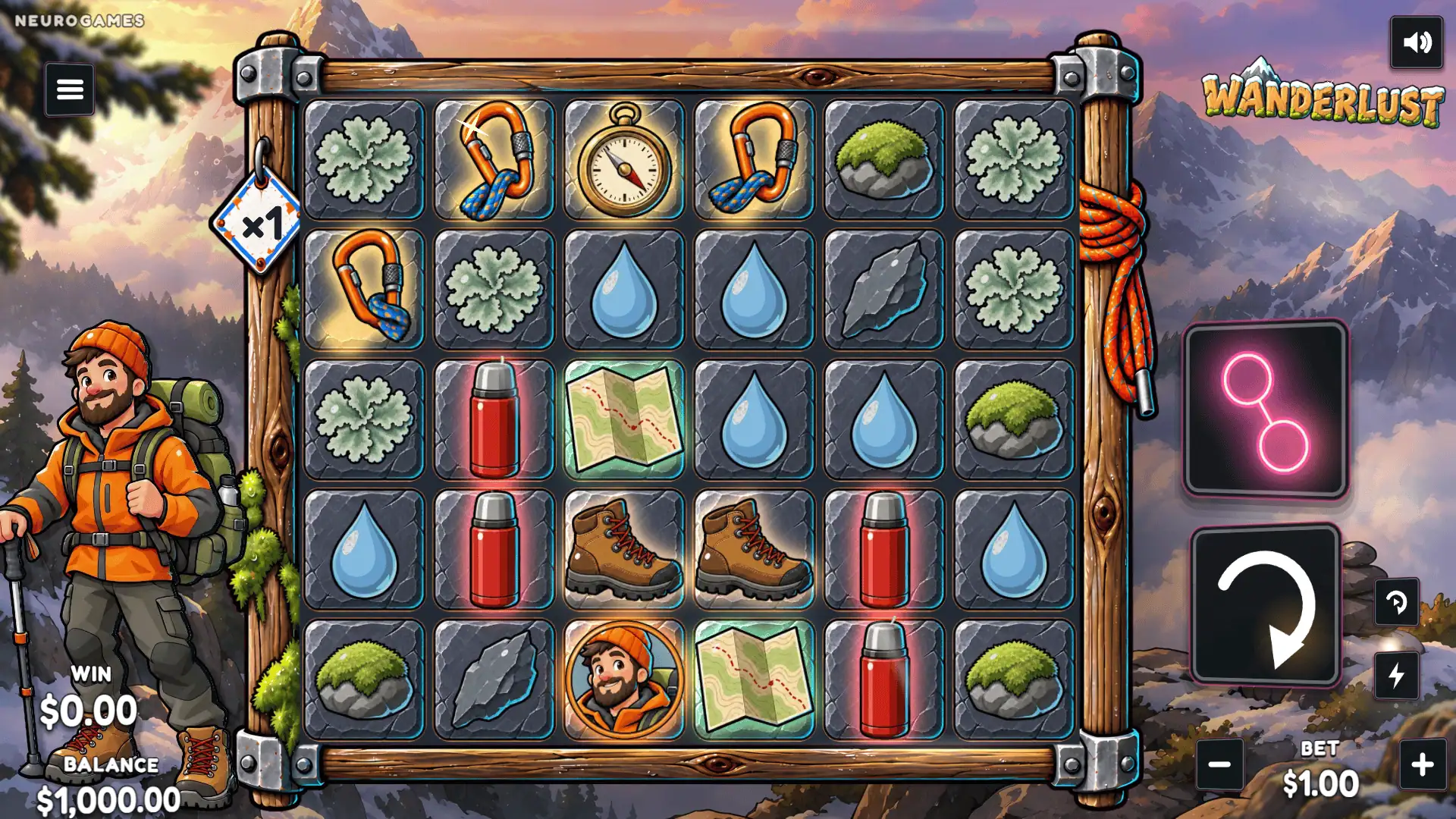 Wanderlust slot gameplay reels