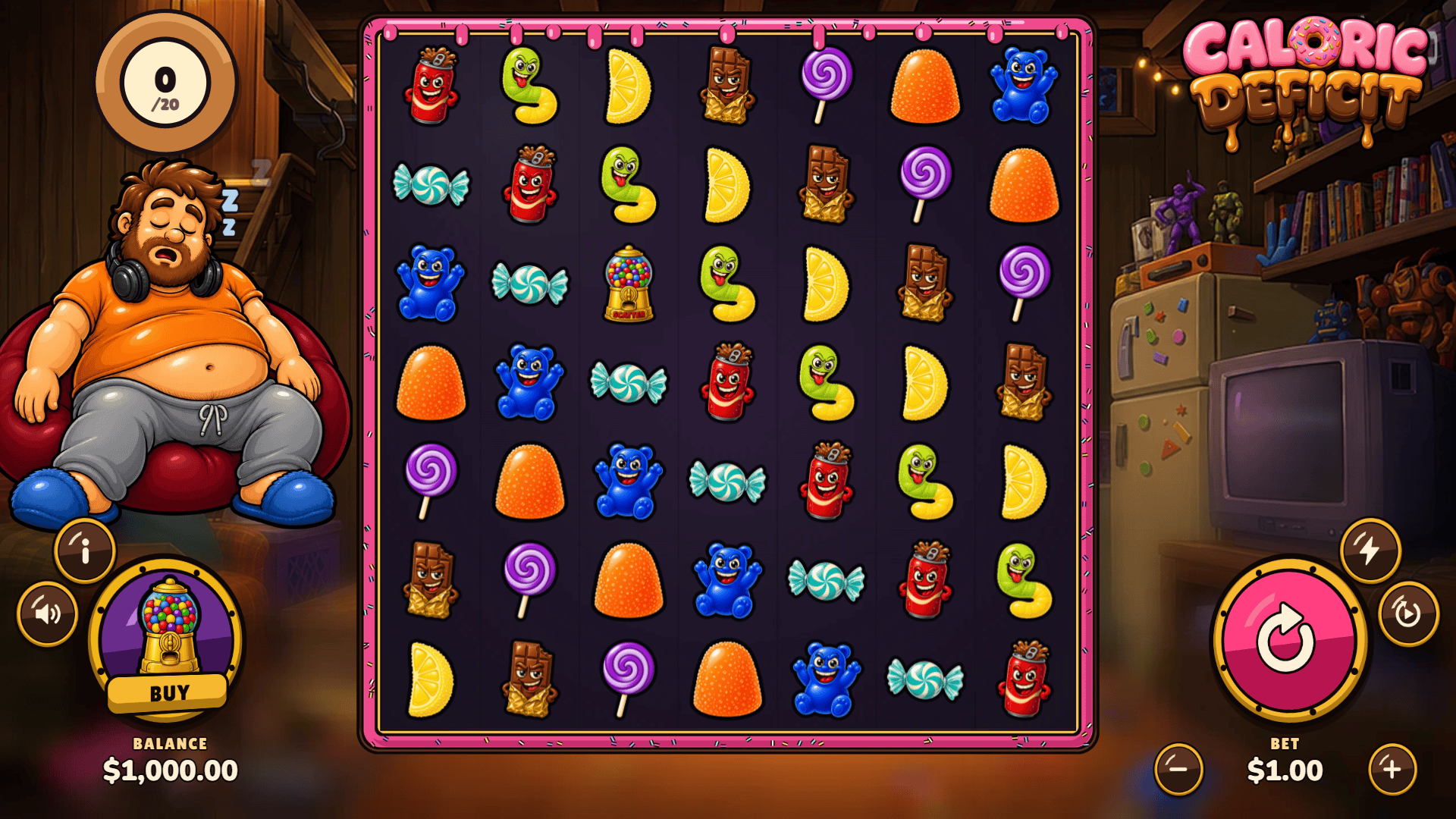 Caloric Deficit slot gameplay reels