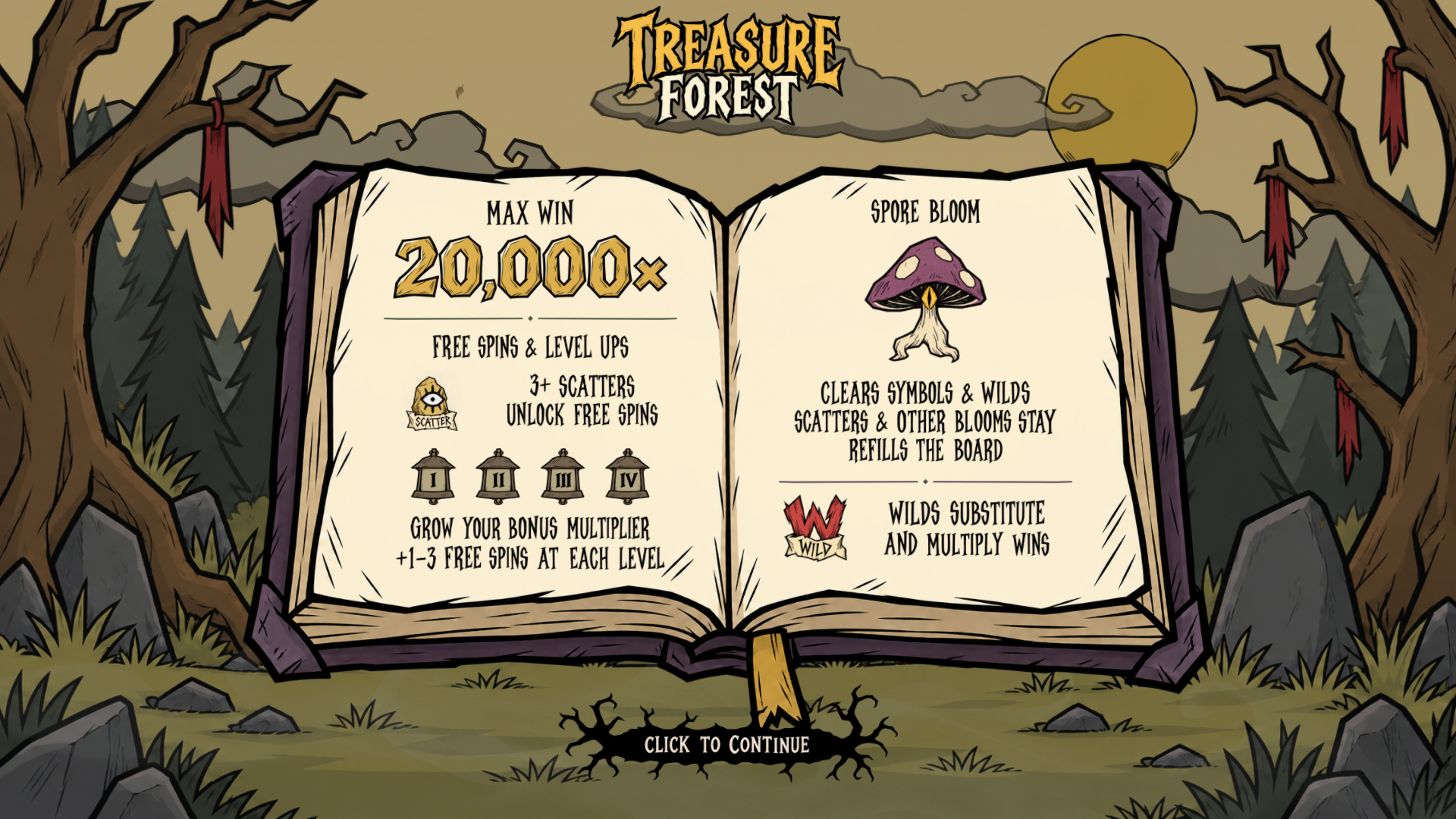 Treasure Forest slot intro screen