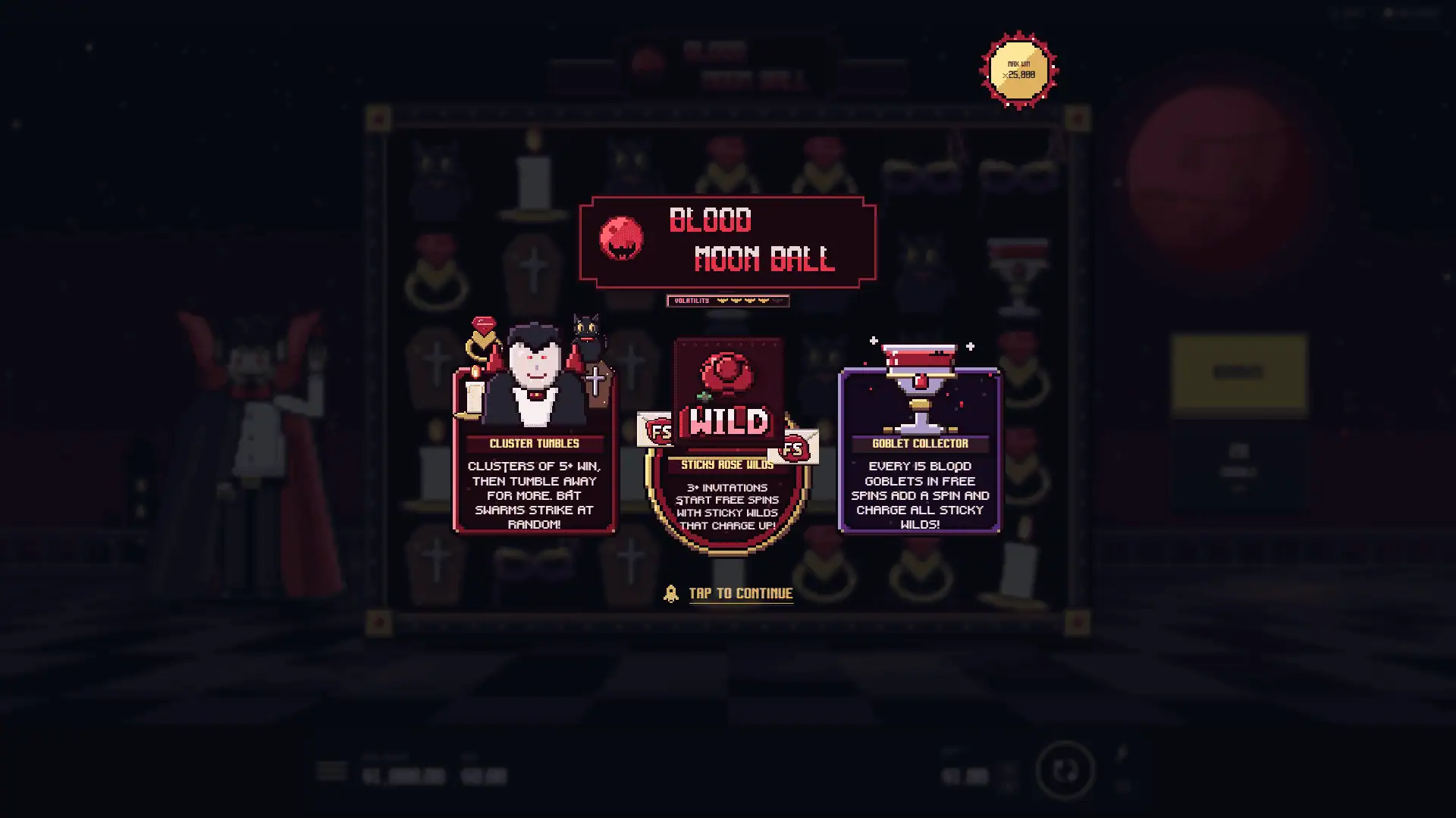 Blood Moon Ball slot intro screen