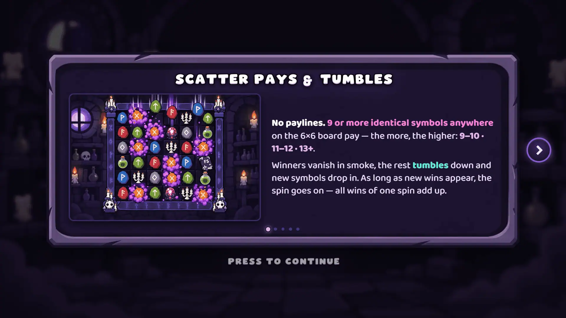 Mortis Ritual slot intro screen