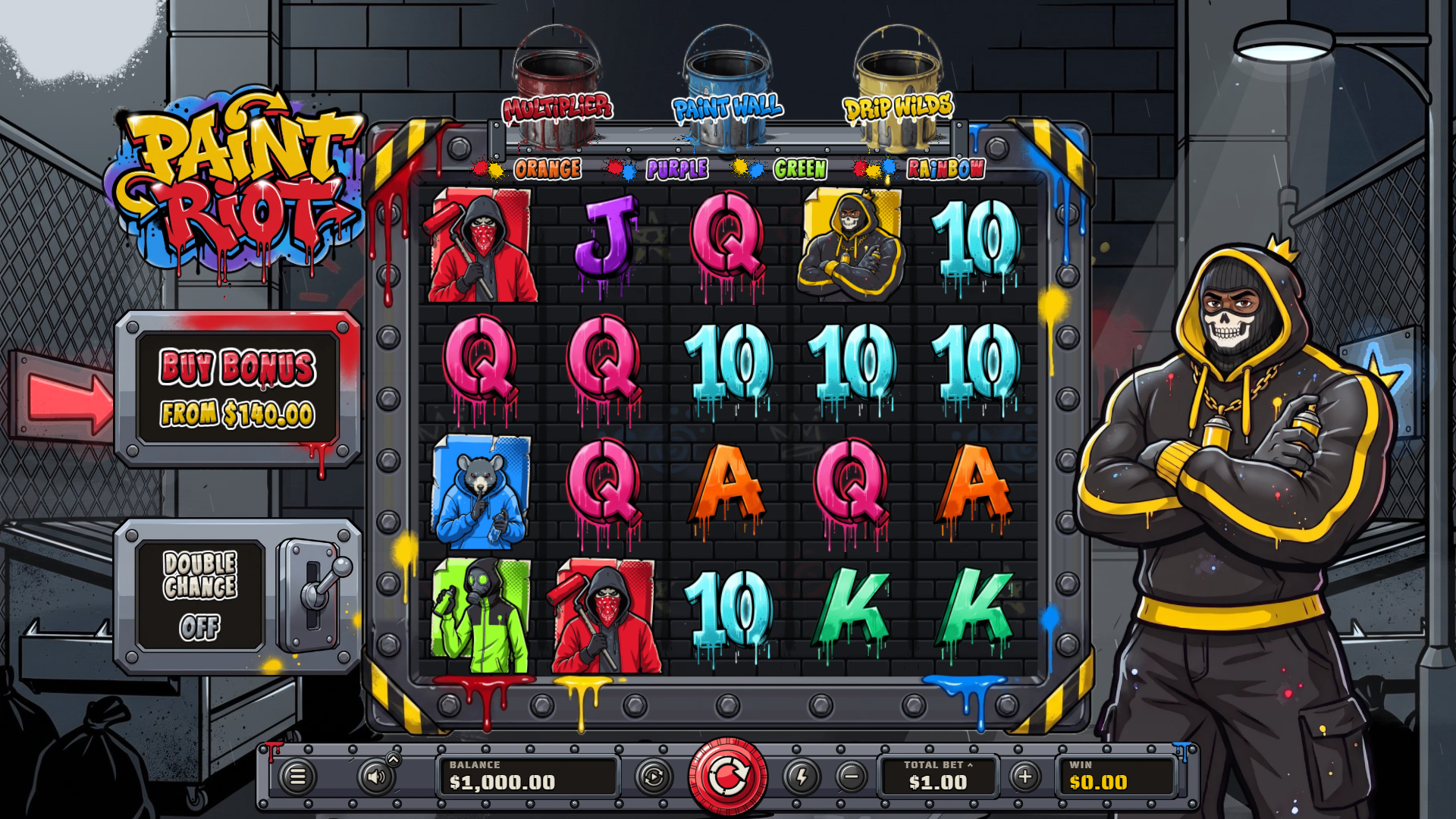 Paint Riot slot gameplay reels