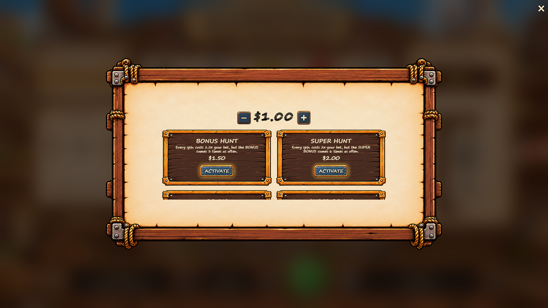 Hangman's Fortune bonus buy menu